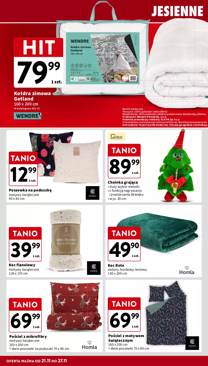 Gazetka promocyjna Intermarche - Gazetka Intermarche - ważna 21.11 do 27.11.2024 - strona 40 - produkty: Choinka, Gra, Gry, Inka, Koc, Kołdra, Pościel, Poszewka