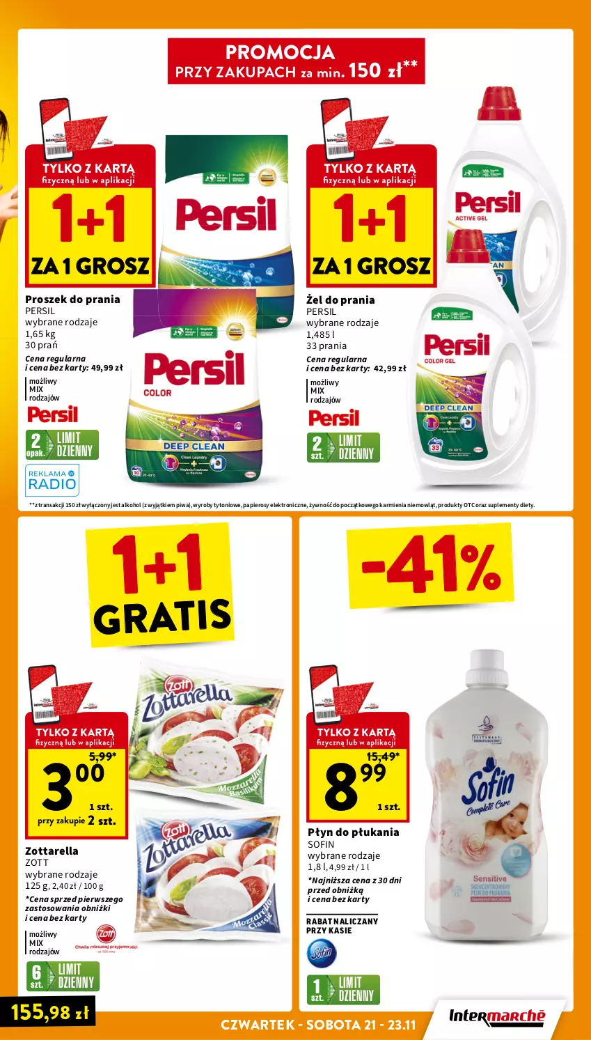 Gazetka promocyjna Intermarche - Gazetka Intermarche - ważna 21.11 do 27.11.2024 - strona 5 - produkty: Gra, Karmi, Papier, Persil, Piwa, Płyn do płukania, Proszek do prania, Tran, Zott, Zottarella