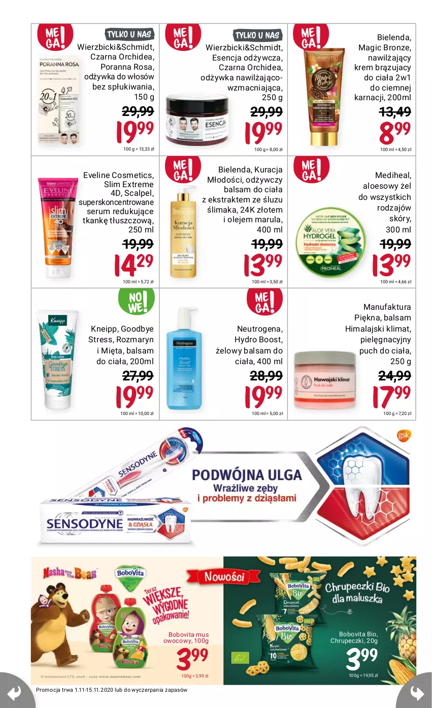 Gazetka promocyjna Rossmann - 1 Listopad - ważna 01.11 do 15.11.2021 - strona 18 - produkty: Bielenda, BoboVita, Eveline, Fa, Kneipp, Mus, Neutrogena, Olej, Por