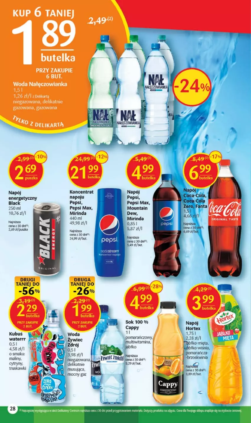 Gazetka promocyjna Delikatesy Centrum - Gazetka DC33 - ważna 24.08 do 30.08.2023 - strona 28 - produkty: Cappy, Cytryny, Kubuś, Lack, Maliny, Mirinda, Mus, Napój, Napój energetyczny, Pepsi, Pepsi max, Rum, Sok, Truskawki