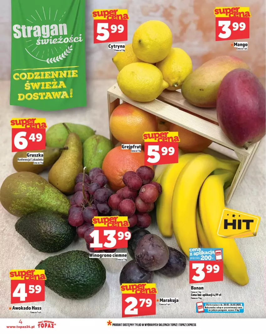 Gazetka promocyjna Topaz - Gazetka - ważna 20.02 do 26.02.2025 - strona 4 - produkty: Mango, Top, Wino