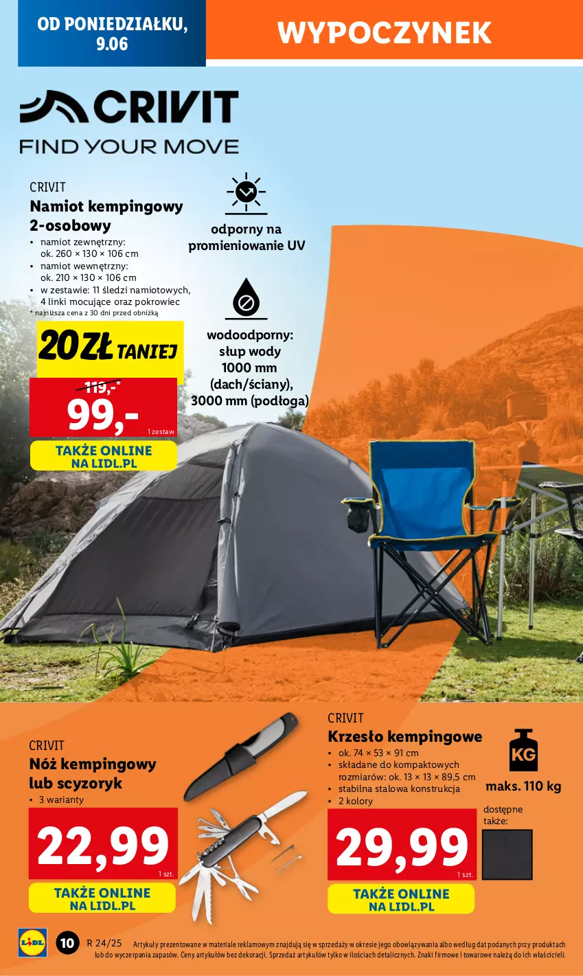 Gazetka promocyjna Lidl - GAZETKA - ważna 09.06 do 14.06.2025 - strona 14 - produkty: Krzesło, Namiot, Pokrowiec, Por