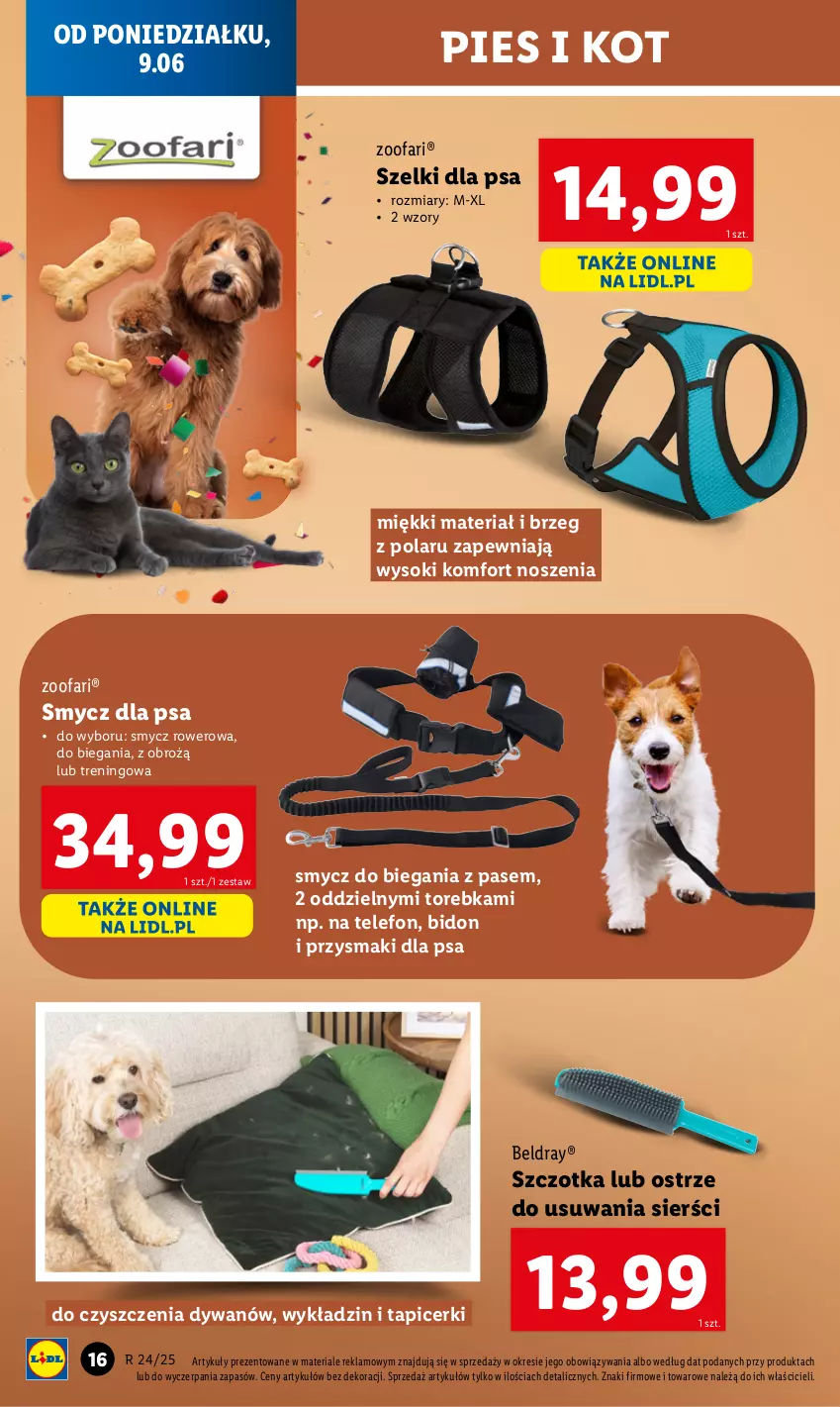 Gazetka promocyjna Lidl - GAZETKA - ważna 09.06 do 14.06.2025 - strona 24 - produkty: Dywan, Fa, Przysmaki, Rower, Smycz, Sok, Szczotka, Telefon, Torebka