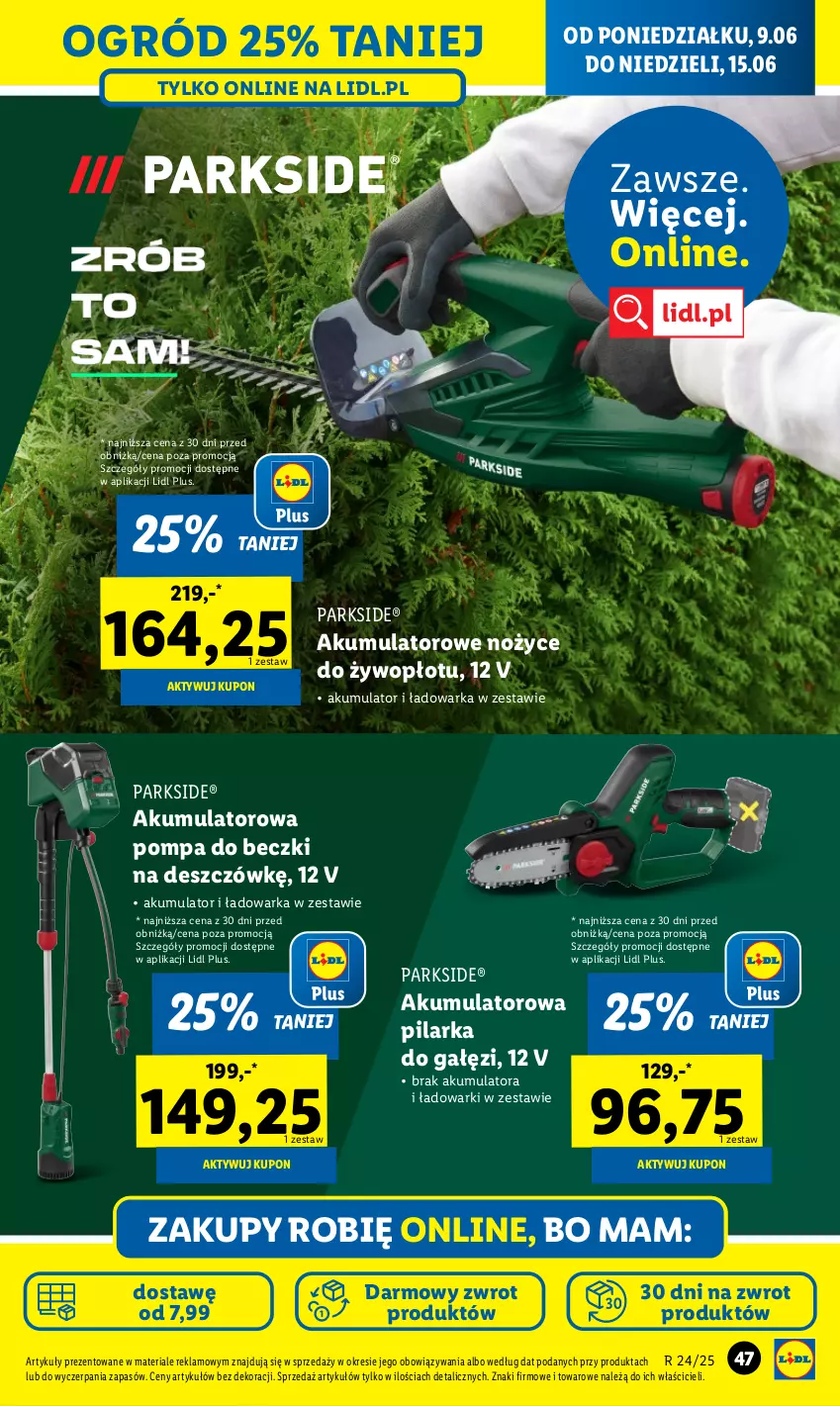 Gazetka promocyjna Lidl - GAZETKA - ważna 09.06 do 14.06.2025 - strona 37 - produkty: Akumulator, Noż, Nożyce, Ogród, Parkside, Warka