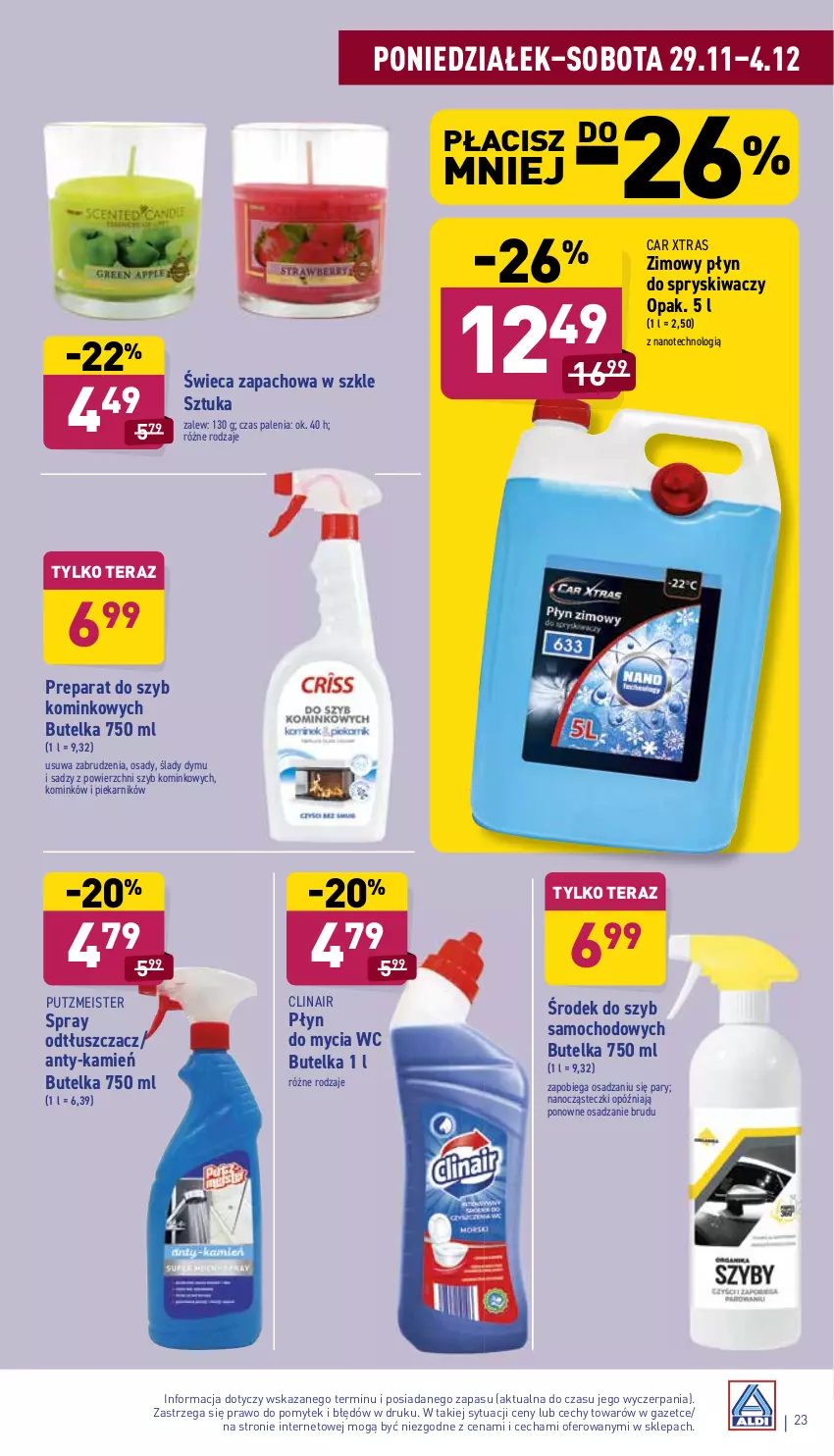 Gazetka promocyjna Aldi - Katalog spożywczy - ważna 29.11 do 04.12.2021 - strona 23 - produkty: Clin, Odtłuszczacz, Piekarnik, Płyn do mycia, Płyn do spryskiwaczy, Putzmeister, Tera