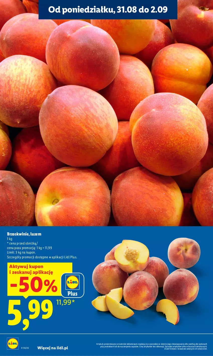 Gazetka promocyjna Lidl - Gazetka ważna od 31.08 do 2.09 - ważna 31.08 do 02.09.2026 - strona 18 - produkty: Brzoskwinie