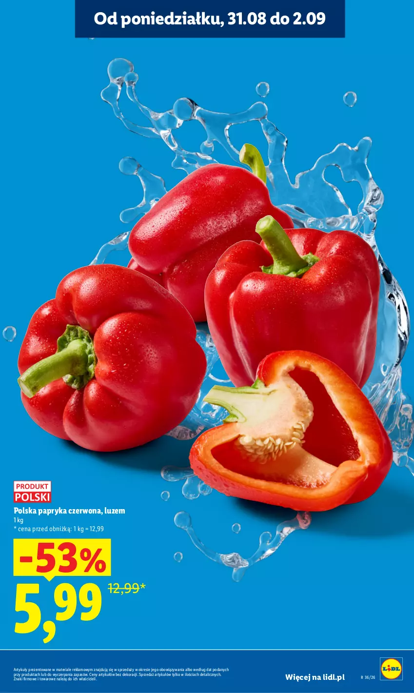 Gazetka promocyjna Lidl - Gazetka ważna od 31.08 do 2.09 - ważna 31.08 do 02.09.2026 - strona 19 - produkty: Papryka, Papryka czerwona