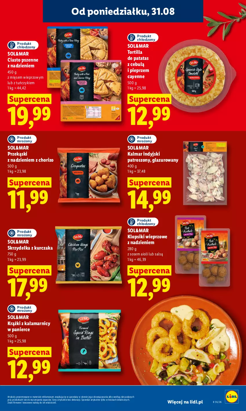 Gazetka promocyjna Lidl - Gazetka ważna od 31.08 do 2.09 - ważna 31.08 do 02.09.2026 - strona 57 - produkty: Kalmar, Klopsiki, Kurczak, Lazur, Pieprz, Skrzydełka z kurczaka, Sos, Tortilla, Tuńczyk