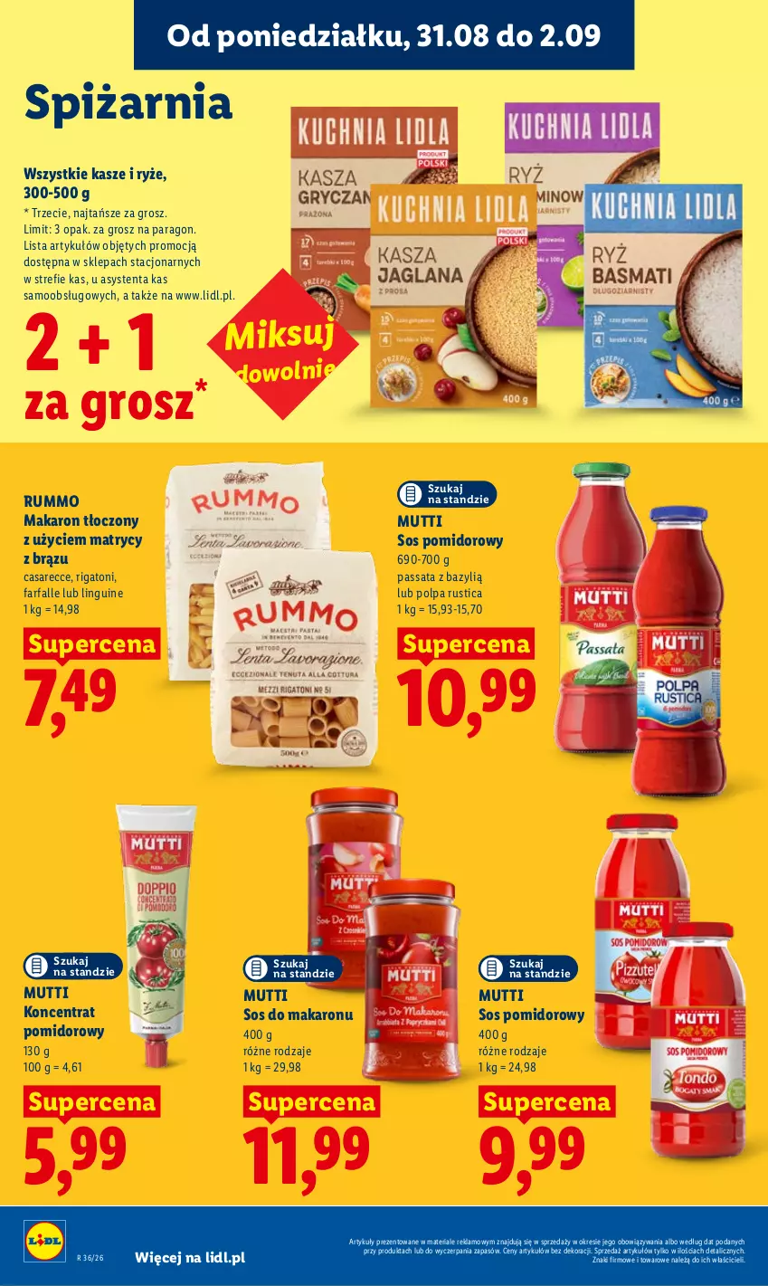Gazetka promocyjna Lidl - Gazetka ważna od 31.08 do 2.09 - ważna 31.08 do 02.09.2026 - strona 78 - produkty: Bazyl, Fa, Koncentrat pomidorowy, Makaron, Rum, Rust, Ryż, Sos, Sos do makaronu, Sos pomidorowy