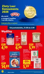 Gazetka promocyjna Lidl - Gazetka ważna od 31.08 do 2.09 - Gazetka - ważna od 02.09 do 02.09.2026 - strona 54 - produkty: Piec, Polędwica, Pur, Parówki, Parówki z indyka, Laur, Szynka, PIKOK, Schab wieprzowy, Smalec, Morliny, Kiełbasa, Fa