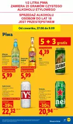 Gazetka promocyjna Lidl - Gazetka ważna od 31.08 do 2.09 - Gazetka - ważna od 02.09 do 02.09.2026 - strona 67 - produkty: Piwa, Gin, Gra, Heineken, Tyskie, Desperados