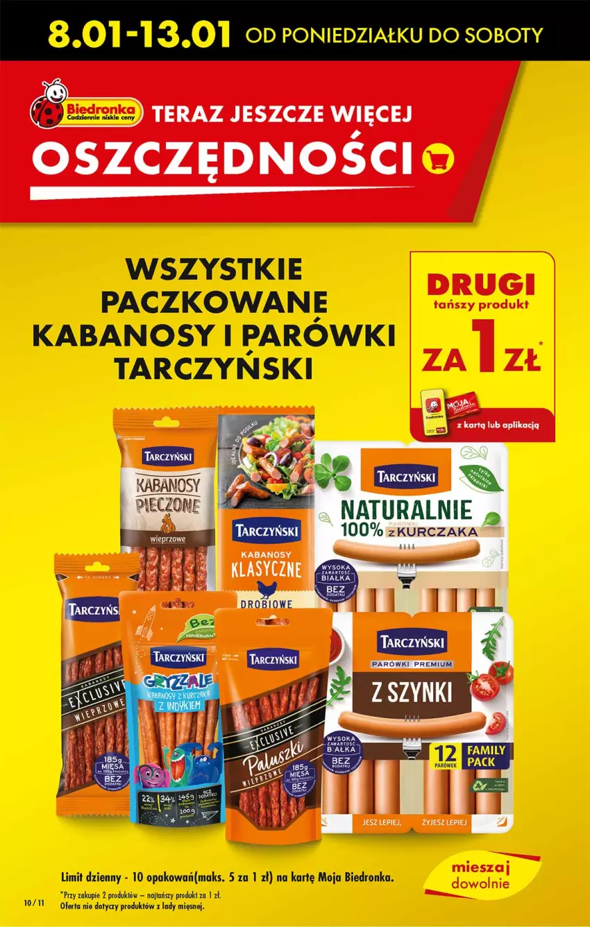 Gazetka promocyjna Biedronka - Od poniedzialku - ważna 08.01 do 13.01.2024 - strona 10 - produkty: Dron, Kabanos, Parówki, Tarczyński, Tera