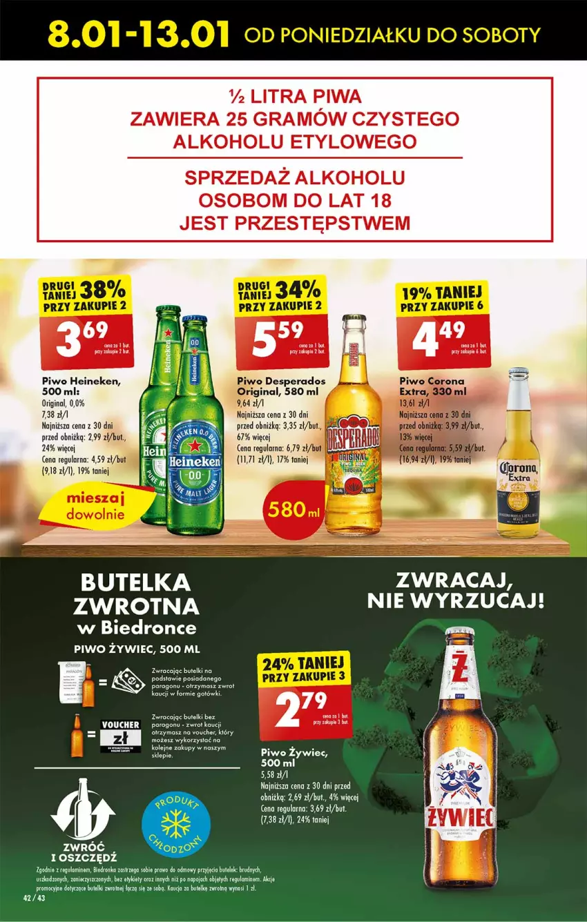 Gazetka promocyjna Biedronka - Od poniedzialku - ważna 08.01 do 13.01.2024 - strona 46 - produkty: Desperados, Dron, Fa, Gin, Gra, Heineken, Olej, Piwa, Piwo, Por