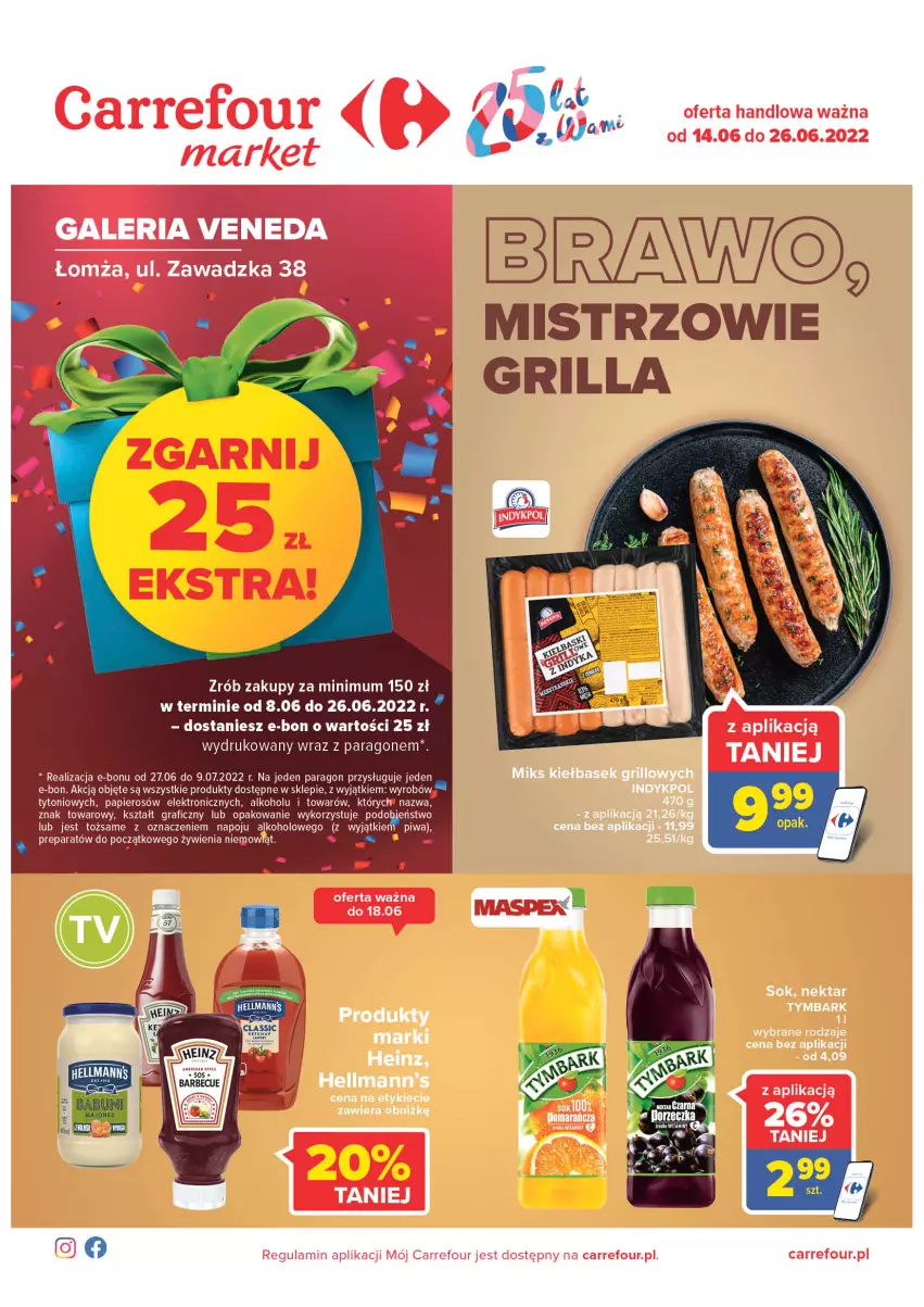 Gazetka promocyjna Carrefour - Gazetka Market Łomża - ważna 14.06 do 26.06.2022 - strona 1 - produkty: Gra, Grill, Papier