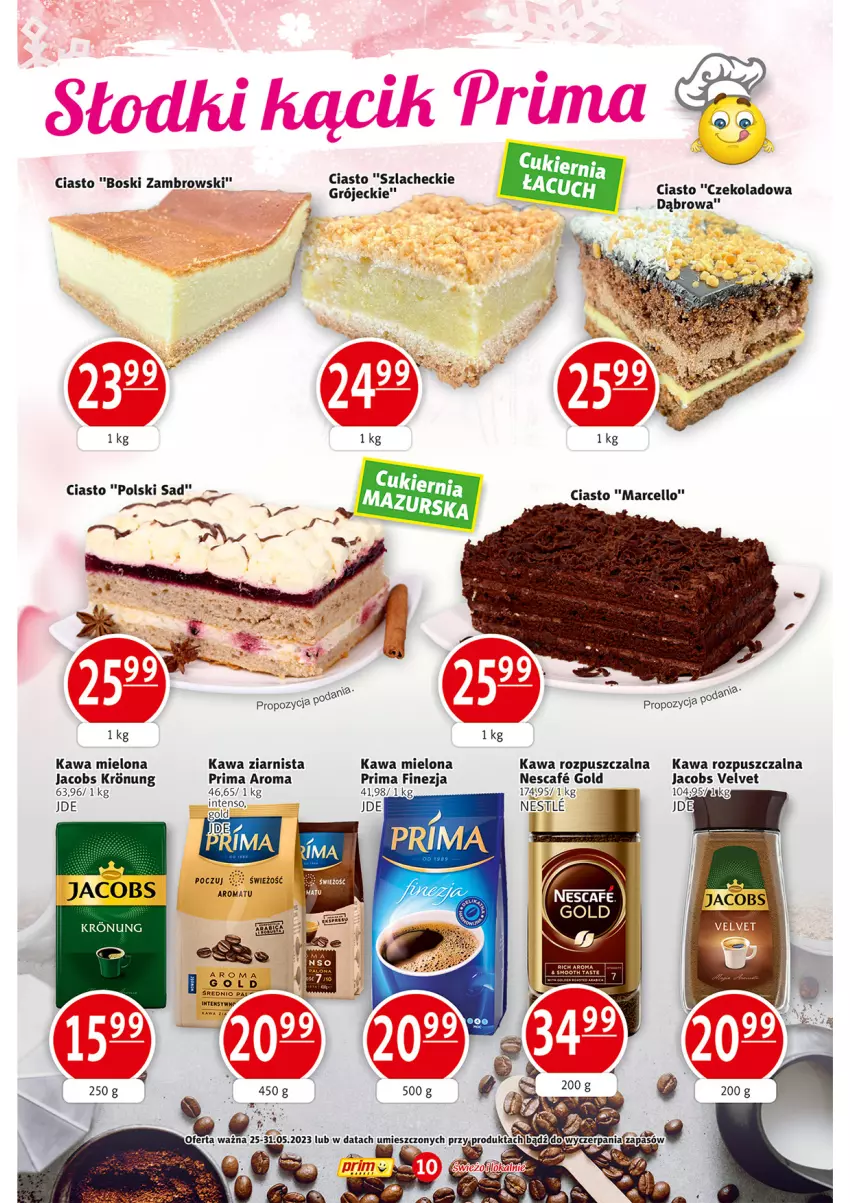 Gazetka promocyjna Prim Market - ważna 25.05 do 31.05.2023 - strona 10 - produkty: Jacobs, Jacobs Velvet, Kawa, Kawa mielona, Kawa rozpuszczalna, Kawa ziarnista, Prima, Velvet