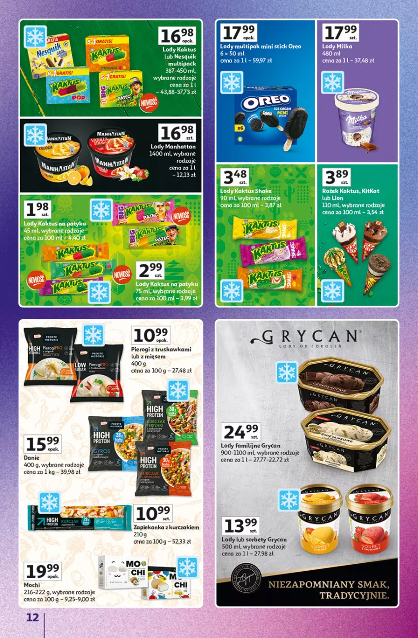 Gazetka promocyjna Auchan - Gazetka Znane marki duży wybór Hipermarket Auchan - ważna 16.10 do 22.10.2025 - strona 12 - produkty: Fa, Gra, Gry, Kaktus, Kurczak, Lody, Nesquik, Pierogi, Zapiekanka