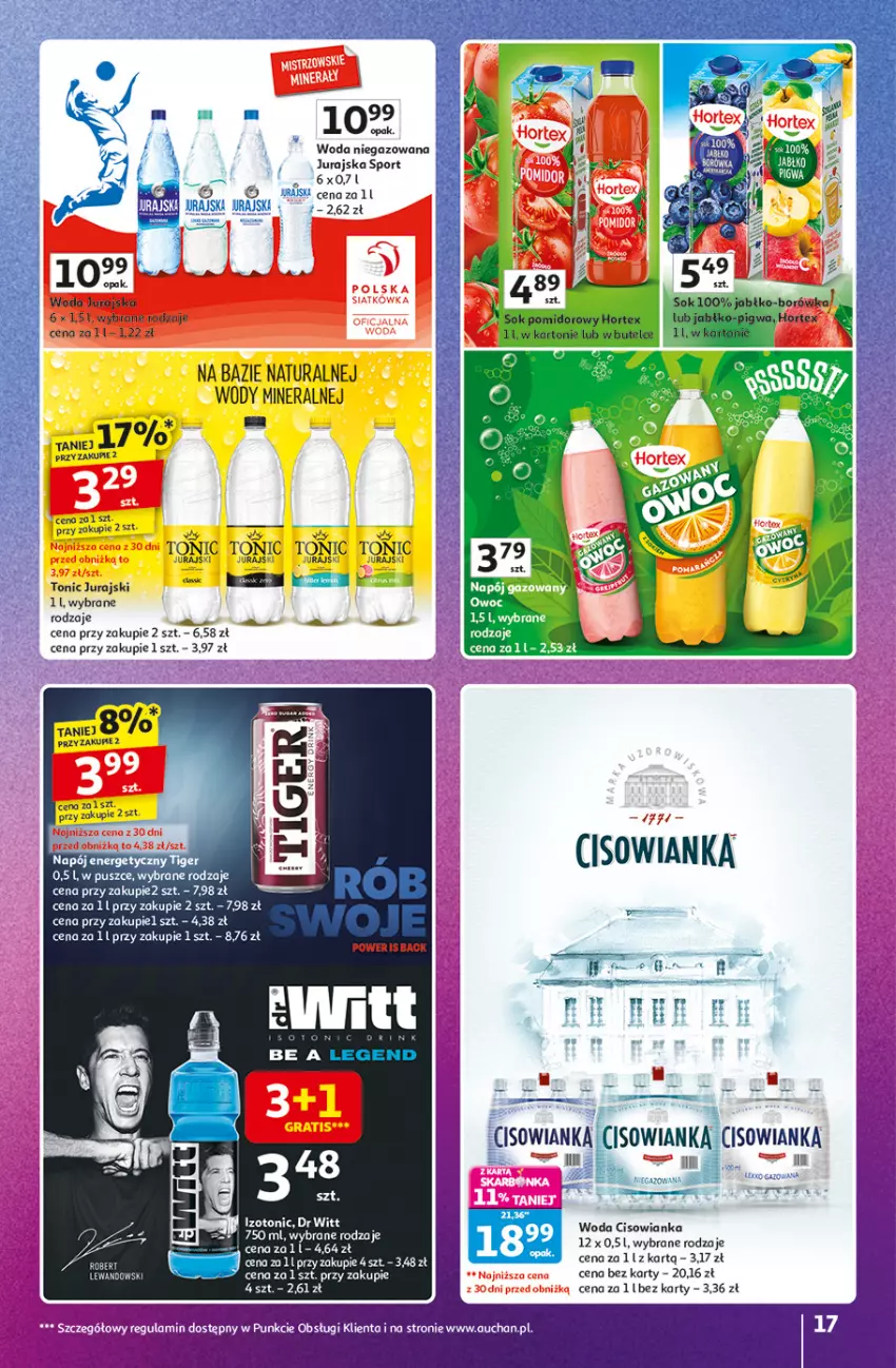 Gazetka promocyjna Auchan - Gazetka Znane marki duży wybór Hipermarket Auchan - ważna 16.10 do 22.10.2025 - strona 17 - produkty: Cisowianka, Por, Sport, Woda, Woda niegazowana