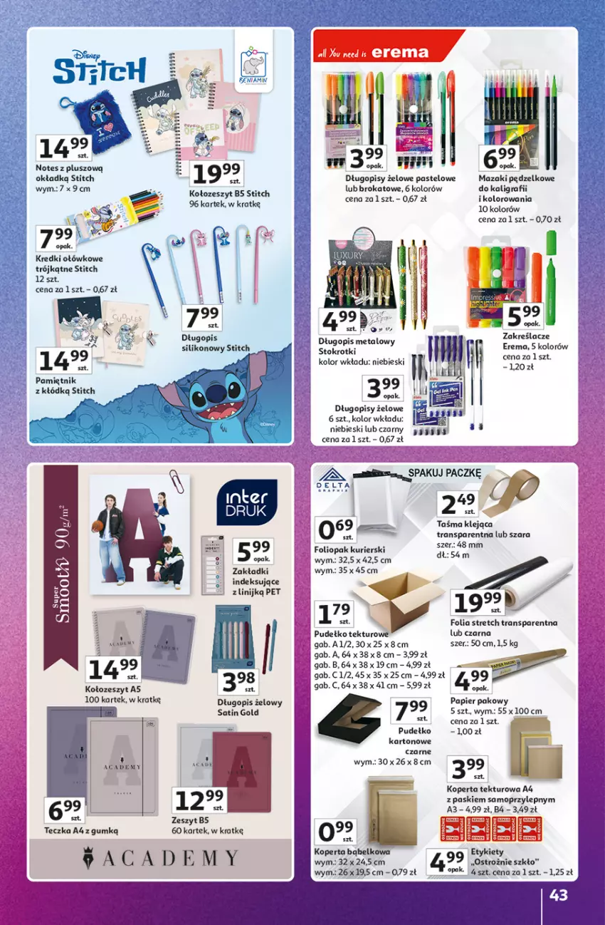 Gazetka promocyjna Auchan - Gazetka Znane marki duży wybór Hipermarket Auchan - ważna 16.10 do 22.10.2025 - strona 43 - produkty: Długopis, Gra, Klej, Kosz, Mop, Pamiętnik, Papier, Pudełko, Sati, Tran