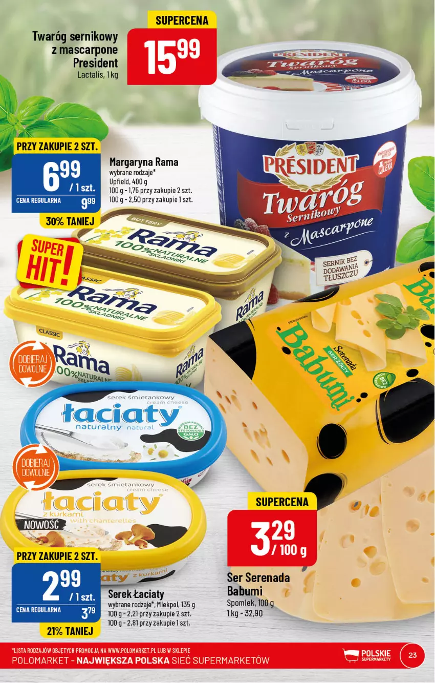 Gazetka promocyjna PoloMarket - Gazetka pomocyjna - ważna 08.03 do 14.03.2023 - strona 23 - produkty: Margaryna, Mascarpone, Rama, Ser, Serek, Twaróg