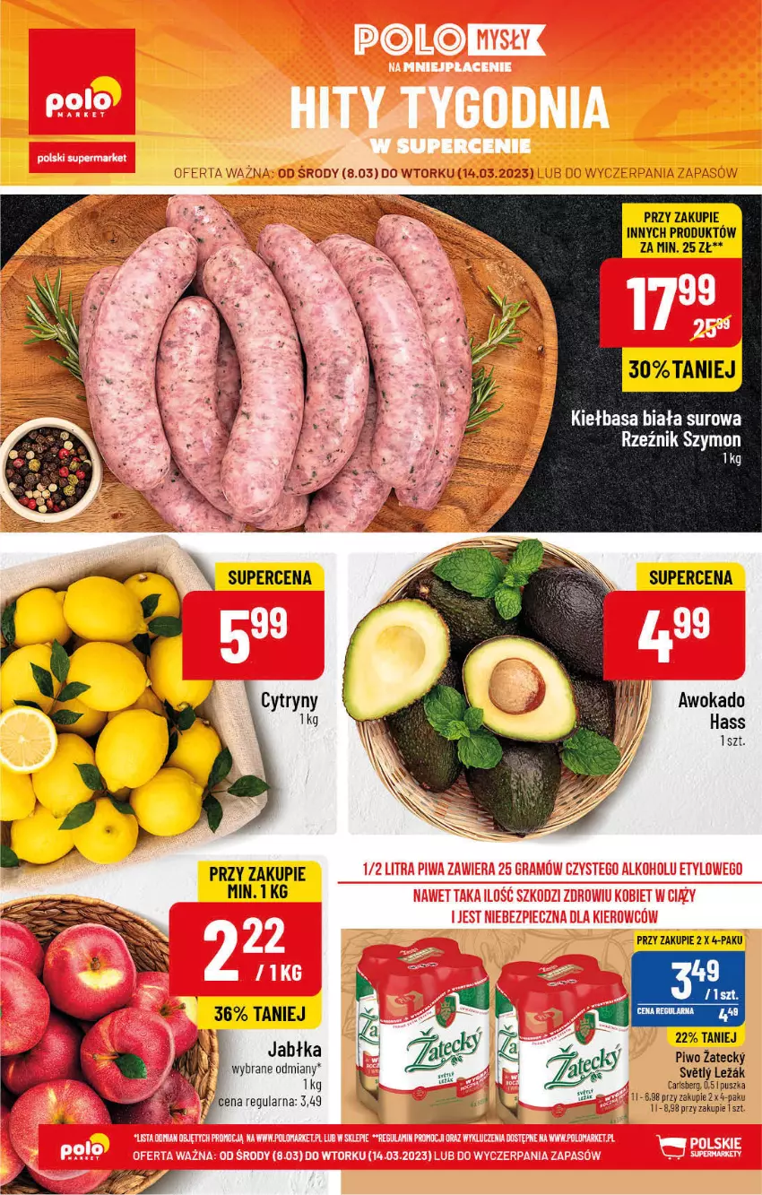 Gazetka promocyjna PoloMarket - Gazetka pomocyjna - ważna 08.03 do 14.03.2023 - strona 70 - produkty: Jabłka, Kiełbasa, Kiełbasa biała, Piwo