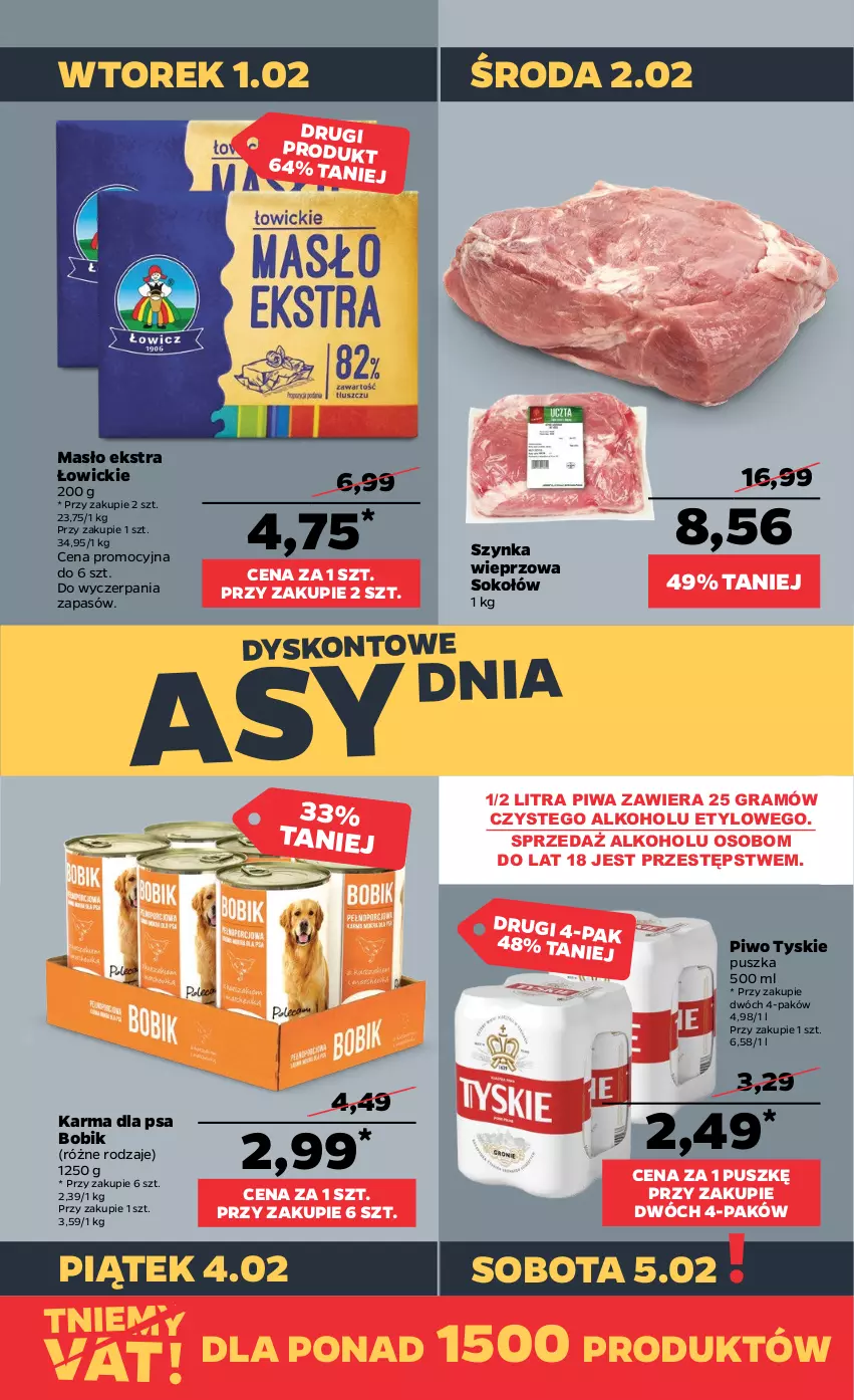 Gazetka promocyjna Netto - Gazetka spożywcza - ważna 31.01 do 05.02.2022 - strona 3 - produkty: Gra, Masło, Piwa, Piwo, Sok, Sokołów, Szynka, Szynka wieprzowa, Tyskie