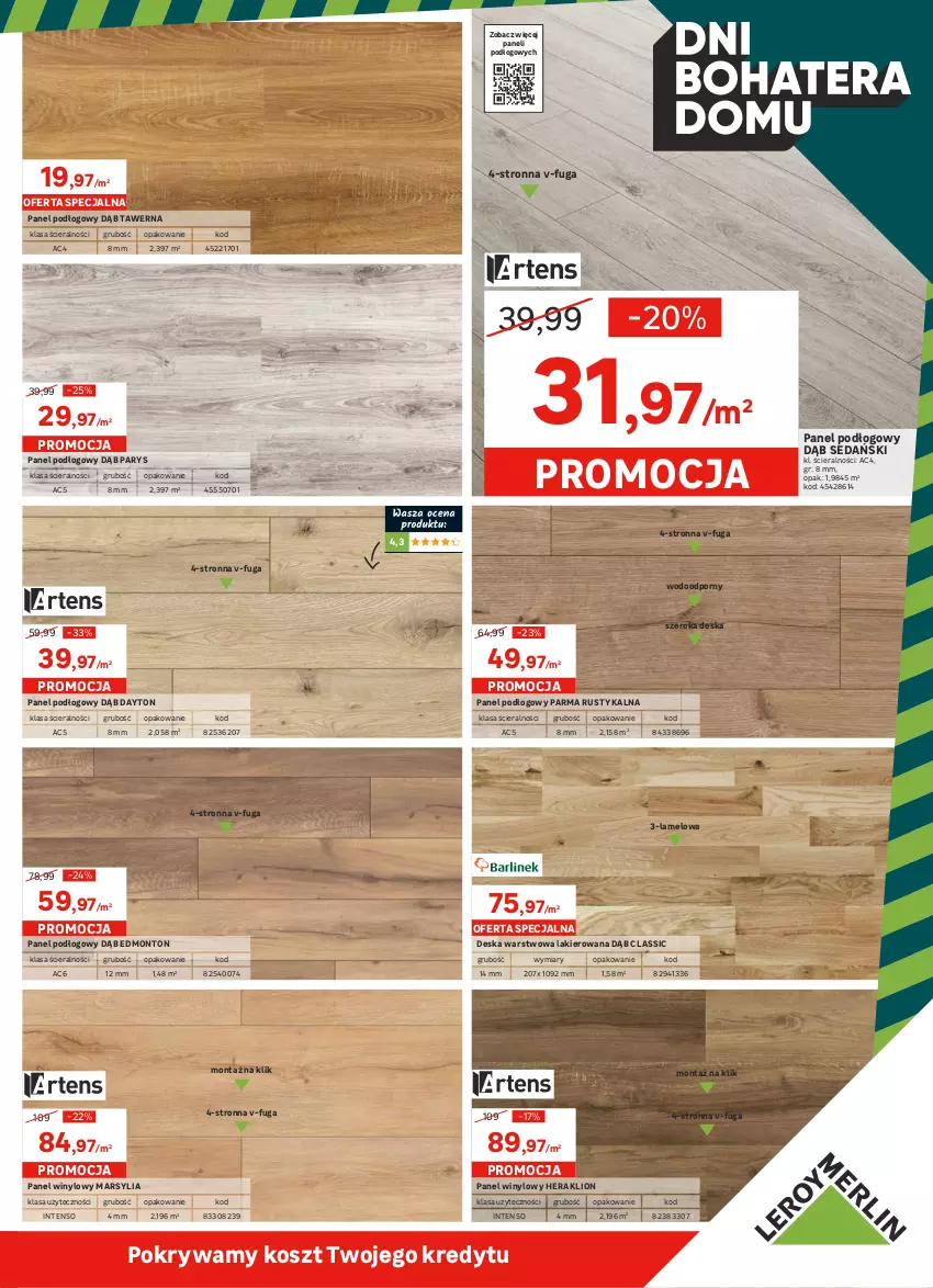 Gazetka promocyjna Leroy Merlin - Dni bohatera domu - ważna 15.09 do 05.10.2021 - strona 9 - produkty: Deska warstwowa, Drzwi, Drzwi wejściowe, Klamka, Kosz, Lakier, LG, Lion, Malibu, Mars, Nike, Panel podłogowy, Panel winylowy, Pokrywa, Por, Rust, Ser, Sok