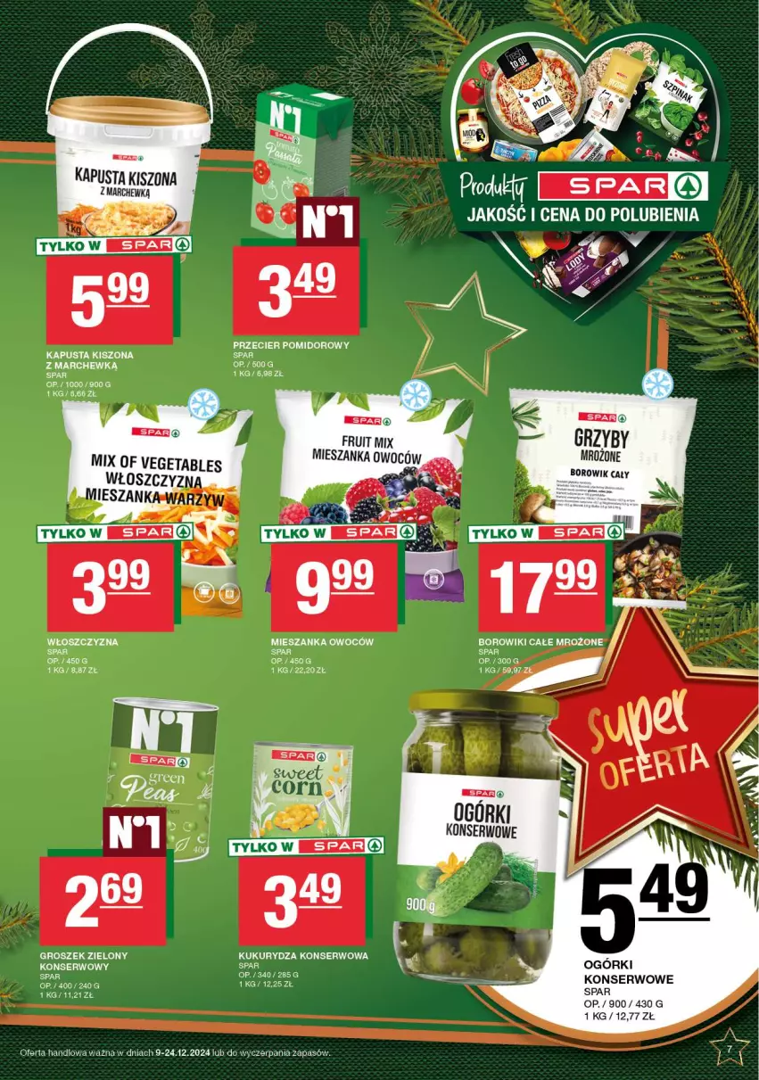 Gazetka promocyjna Spar - Spar - ważna 09.12 do 19.12.2024 - strona 7 - produkty: Borowiki, Fa, Groszek, Kapustą, Kukurydza, Kukurydza konserwowa, Ser