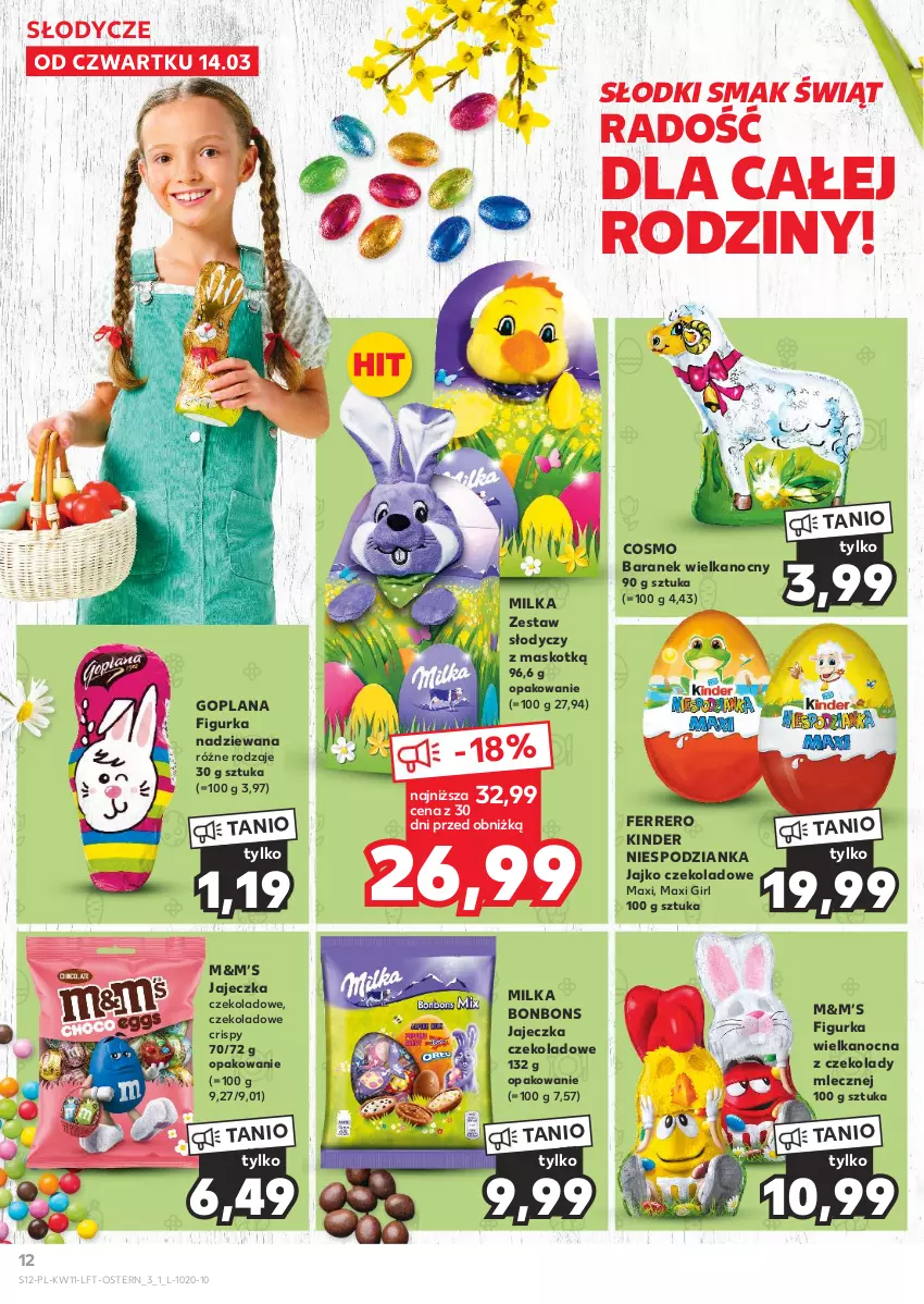 Gazetka promocyjna Kaufland - Gazetka tygodnia - ważna 14.03 do 20.03.2024 - strona 12 - produkty: Ferrero, Goplana, Kinder, LANA, Milka