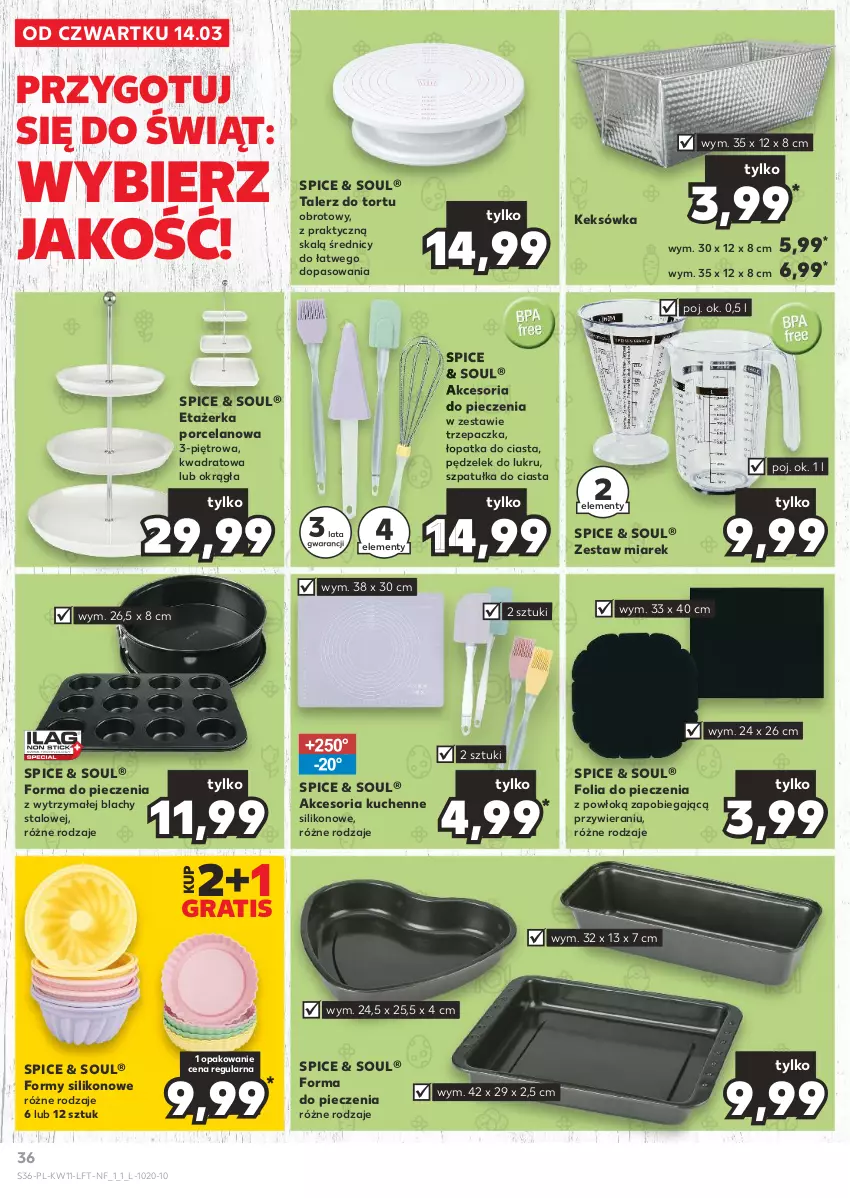 Gazetka promocyjna Kaufland - Gazetka tygodnia - ważna 14.03 do 20.03.2024 - strona 36 - produkty: Forma do pieczenia, Gra, Keksówka, Piec, Por, Szpatułka, Talerz, Trzepaczka