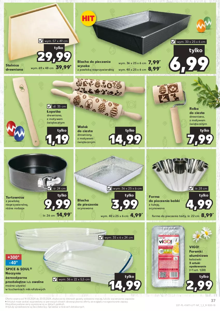 Gazetka promocyjna Kaufland - Gazetka tygodnia - ważna 14.03 do 20.03.2024 - strona 37 - produkty: Blacha do pieczenia, Fa, Foremki, Forma do pieczenia, Gra, Piec, Por, Sok, Stolnica, Tortownica, Wałek, Wałek do ciasta