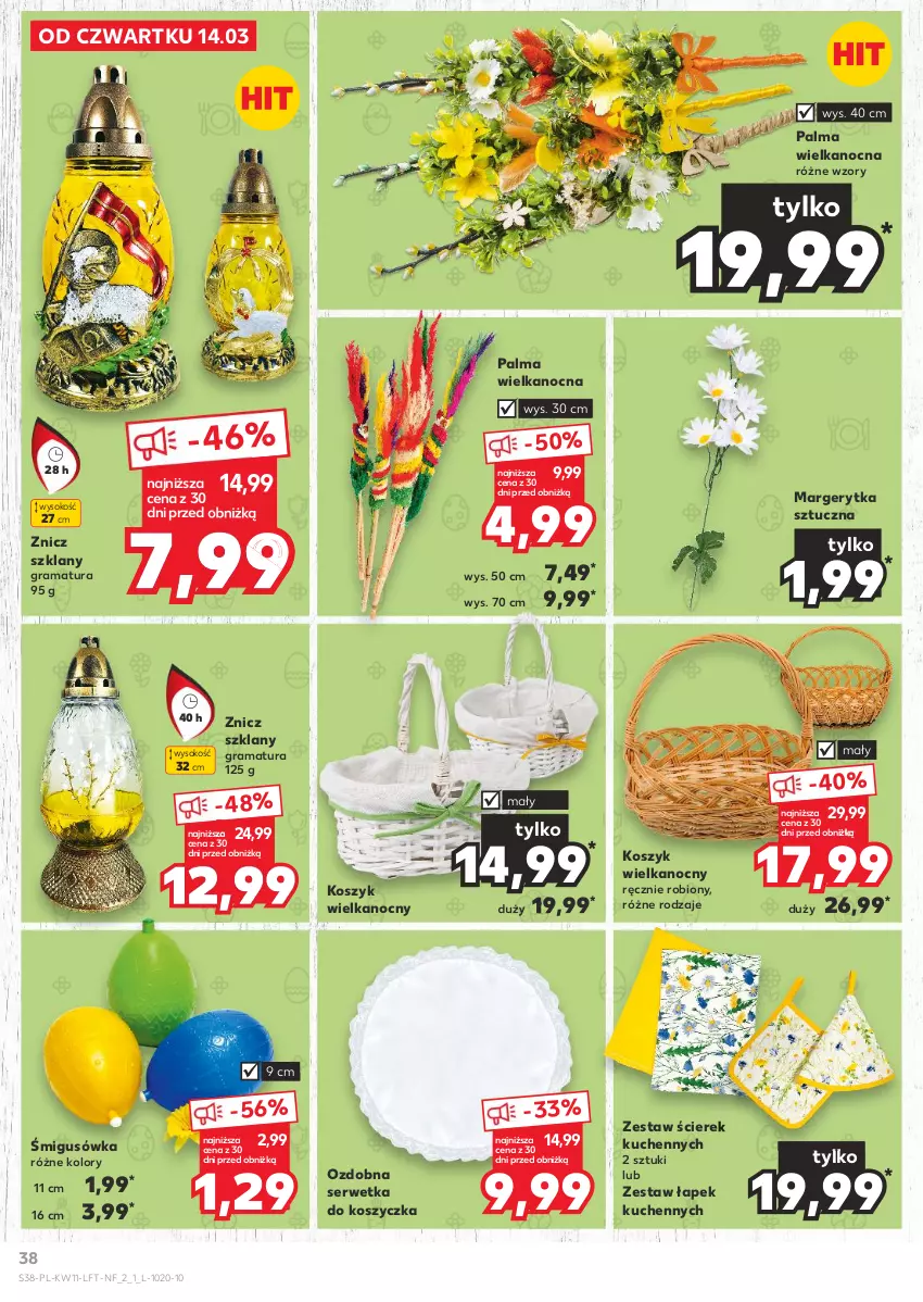 Gazetka promocyjna Kaufland - Gazetka tygodnia - ważna 14.03 do 20.03.2024 - strona 38 - produkty: Gra, Kosz, Palma, Rama, Ser, Sok, Znicz