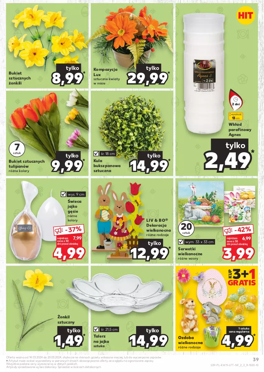 Gazetka promocyjna Kaufland - Gazetka tygodnia - ważna 14.03 do 20.03.2024 - strona 39 - produkty: Bukiet, Gra, Ozdoba, Ser, Serwetki, Sok, Talerz, Tulipan