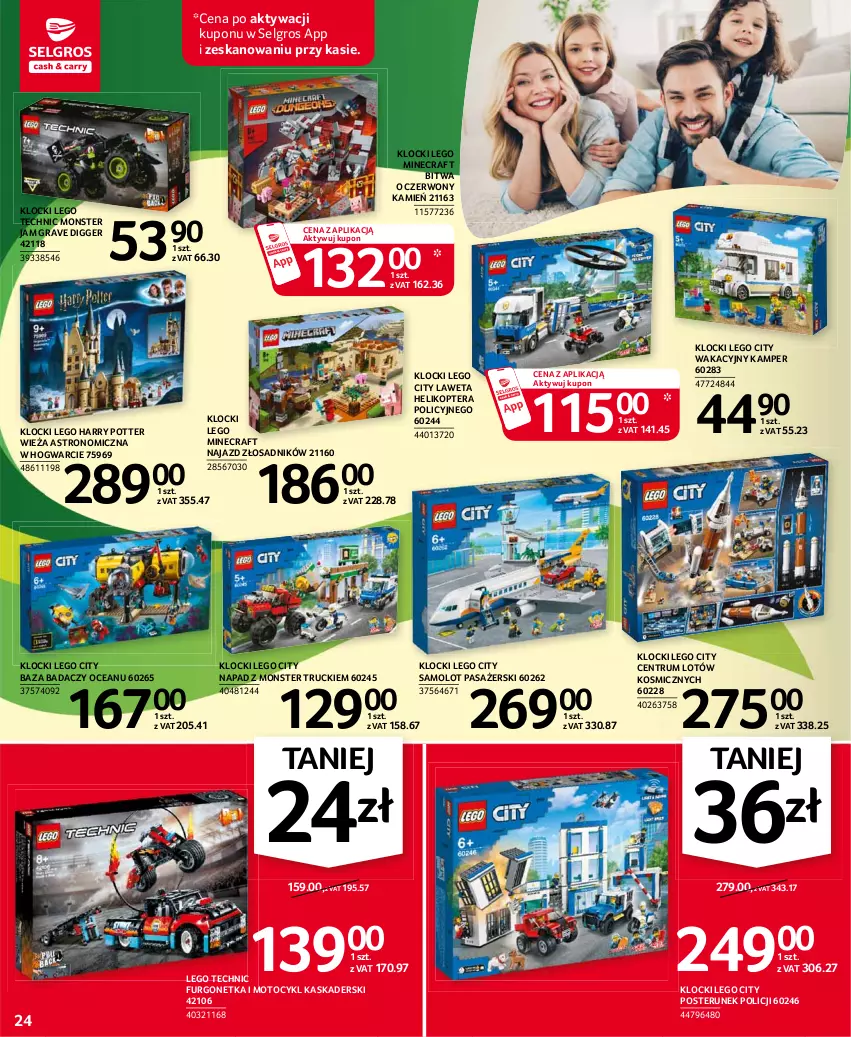 Gazetka promocyjna Selgros - Oferta przemysłowa - ważna 15.04 do 28.04.2021 - strona 24 - produkty: Amol, Gra, Harry Potter, Helikopter, Kask, Klocki, LEGO, LEGO City, LEGO Harry Potter, LEGO Minecraft, LEGO Technic, LG, Minecraft, Monster truck, Posterunek policji, Rum, Samolot, Tera, Urgo