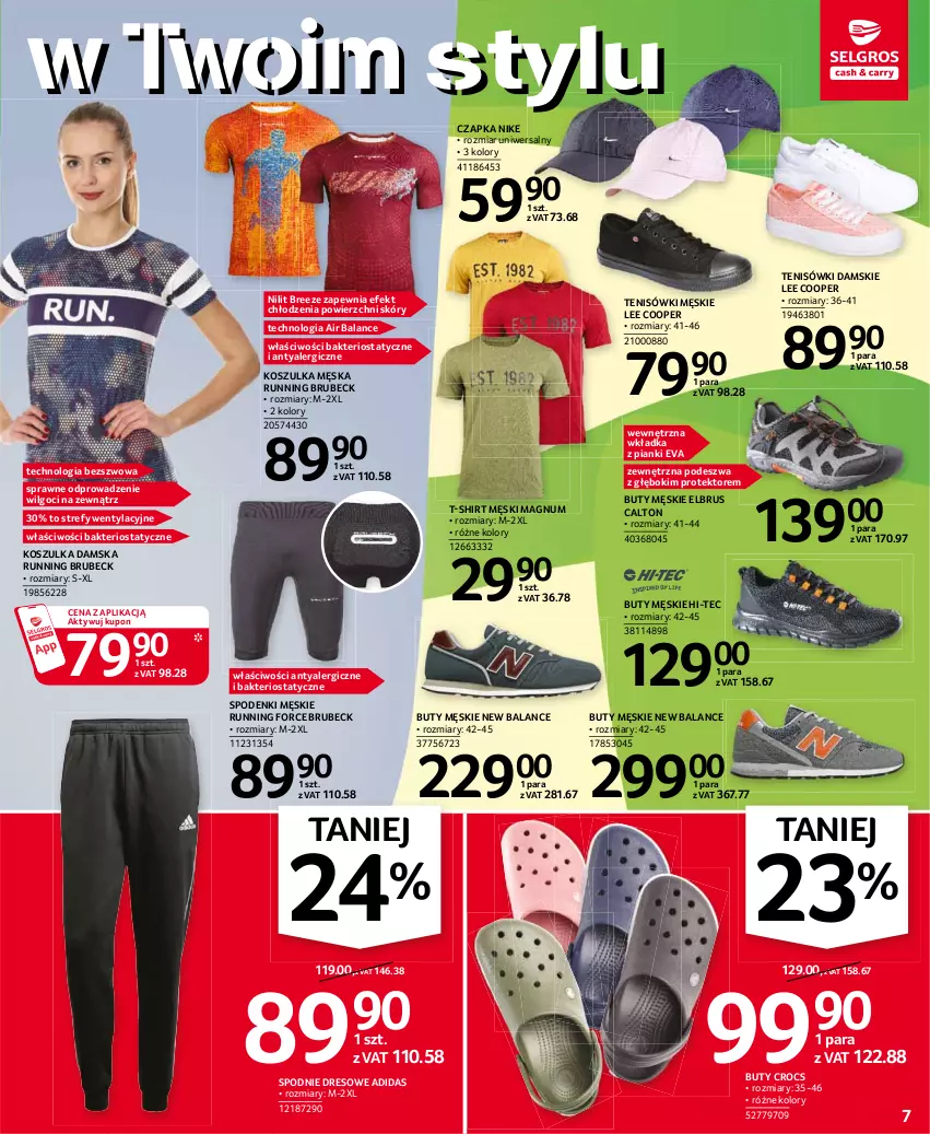 Gazetka promocyjna Selgros - Oferta przemysłowa - ważna 15.04 do 28.04.2021 - strona 7 - produkty: Adidas, Buty, Czapka, Dres, Hi-Tec, Kosz, Koszulka, LG, Nike, Spodnie, Spodnie dresowe, T-shirt, Tenisówki