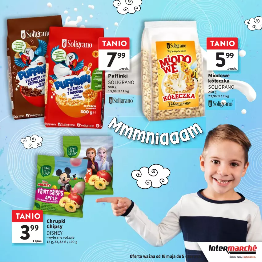 Gazetka promocyjna Intermarche - Gazetka Intermarche - ważna 16.05 do 05.06.2024 - strona 15 - produkty: Chipsy, Chrupki, Disney, Gra, Puf, Soligrano