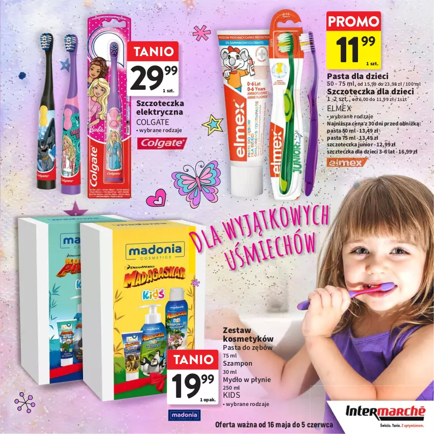 Gazetka promocyjna Intermarche - Gazetka Intermarche - ważna 16.05 do 05.06.2024 - strona 17 - produkty: Colgate, Dzieci, Elmex, LG, Mydło, Mydło w płynie, Pasta do zębów, Szampon, Szczoteczka