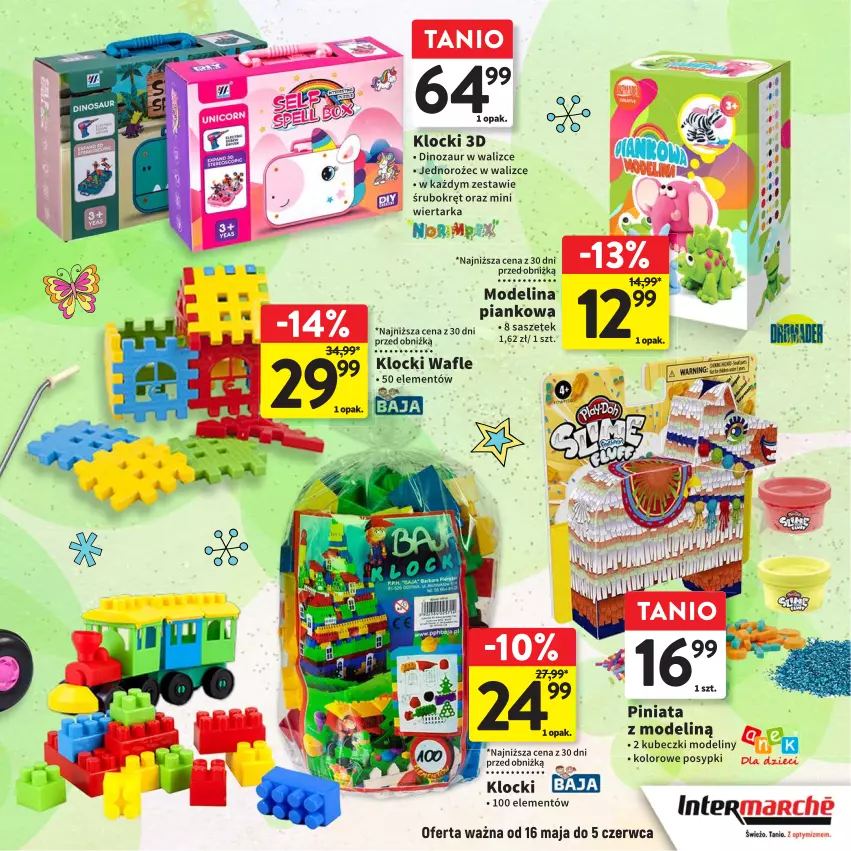 Gazetka promocyjna Intermarche - Gazetka Intermarche - ważna 16.05 do 05.06.2024 - strona 3 - produkty: Dinozaur, Jednorożec, Klocki, Tarka, Wafle, Wiertarka