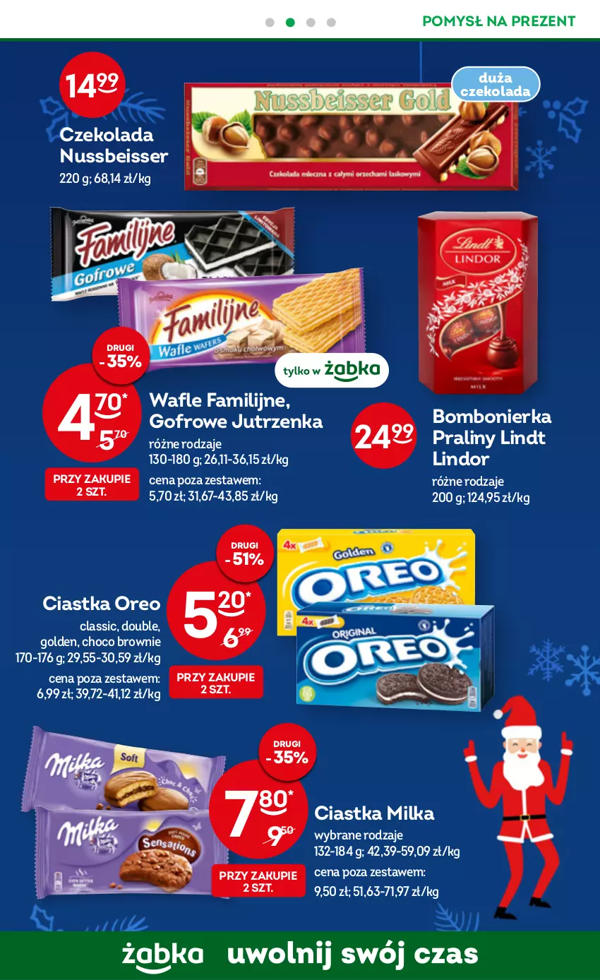 Gazetka promocyjna Żabka - ważna 21.12.2022 do 03.01.2023 - strona 7 - produkty: Brownie, Ciastka, Czekolada, Fa, Jutrzenka, Lindor, Lindt, Milka, Oreo, Praliny, Ser, Wafle