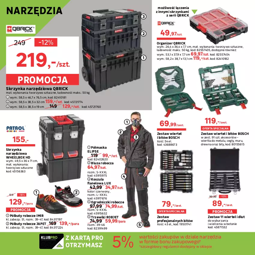 Gazetka promocyjna Leroy Merlin - Dla fachowców i nie tylko 2021 - ważna 18.08 do 30.10.2021 - strona 22 - produkty: Bluza, Bosch, Buty, Buty robocze, Fa, Klej, Kosz, Koszula, Maska, O nas, Organizer, Półbuty, Ser, Skrzynka narzędziowa, Taśma naprawcza, Tytan, Wałek, Zestaw wierteł