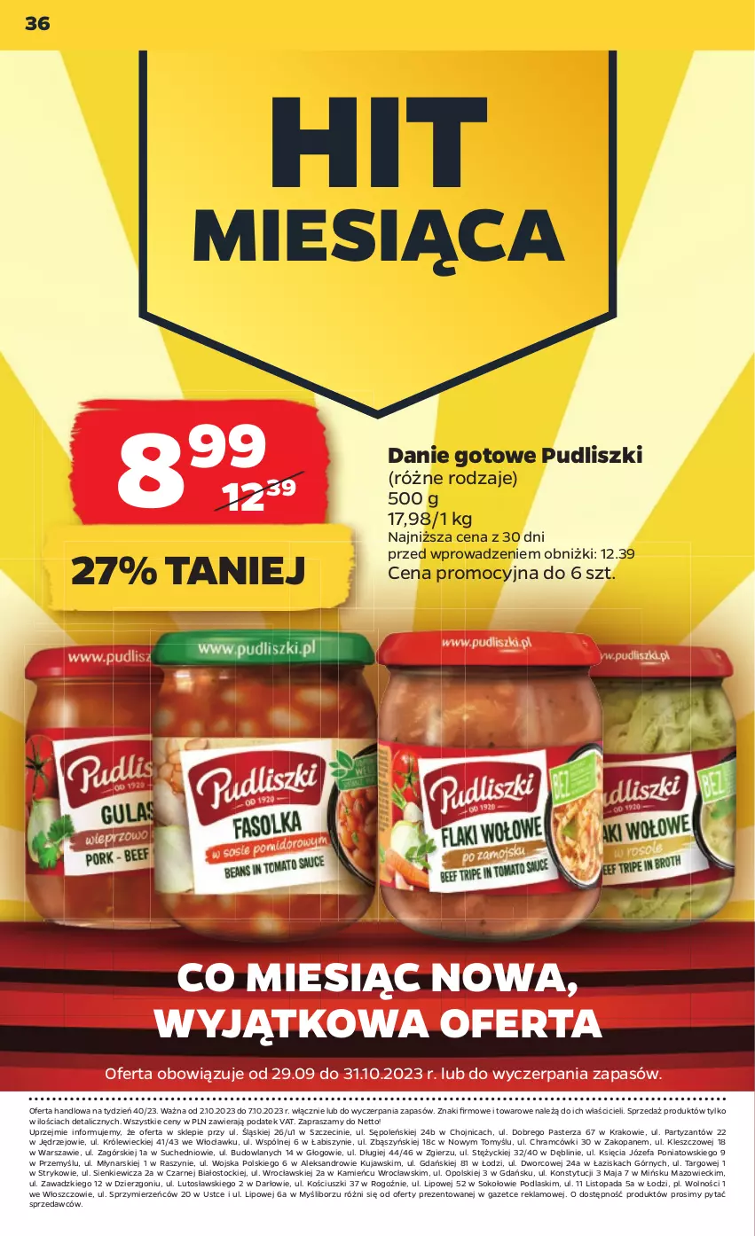 Gazetka promocyjna Netto - Akcesoria i dodatki - ważna 02.10 do 07.10.2023 - strona 8 - produkty: Danie gotowe, Fa, Kujawski, Podlaski, Pudliszki, Sok, Stock, Top