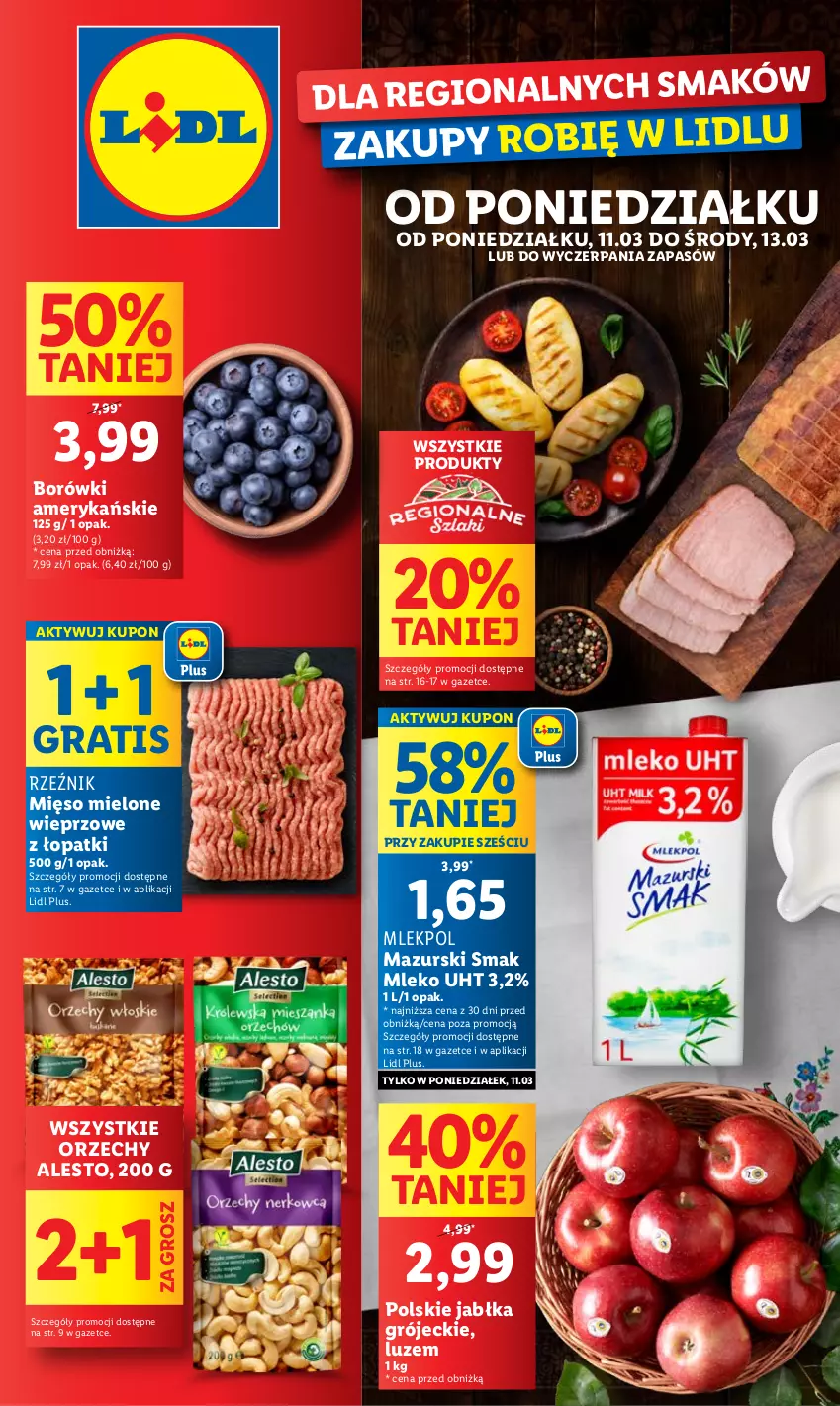 Gazetka promocyjna Lidl - GAZETKA - ważna 11.03 do 13.03.2024 - strona 1 - produkty: Gra, Jabłka, Mięso, Mięso mielone, Mleko