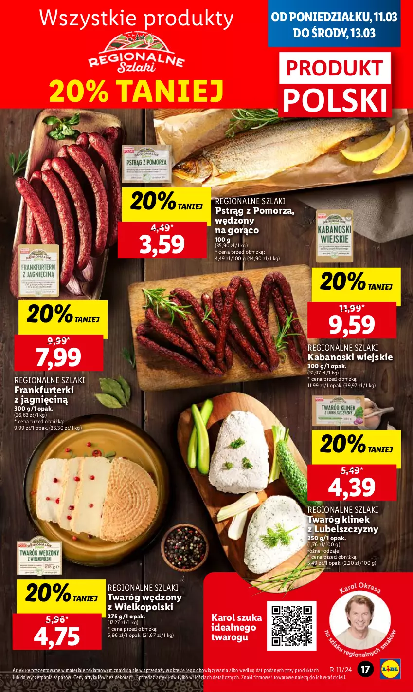 Gazetka promocyjna Lidl - GAZETKA - ważna 11.03 do 13.03.2024 - strona 19 - produkty: Frankfurterki, Kabanos, Pstrąg, Twaróg