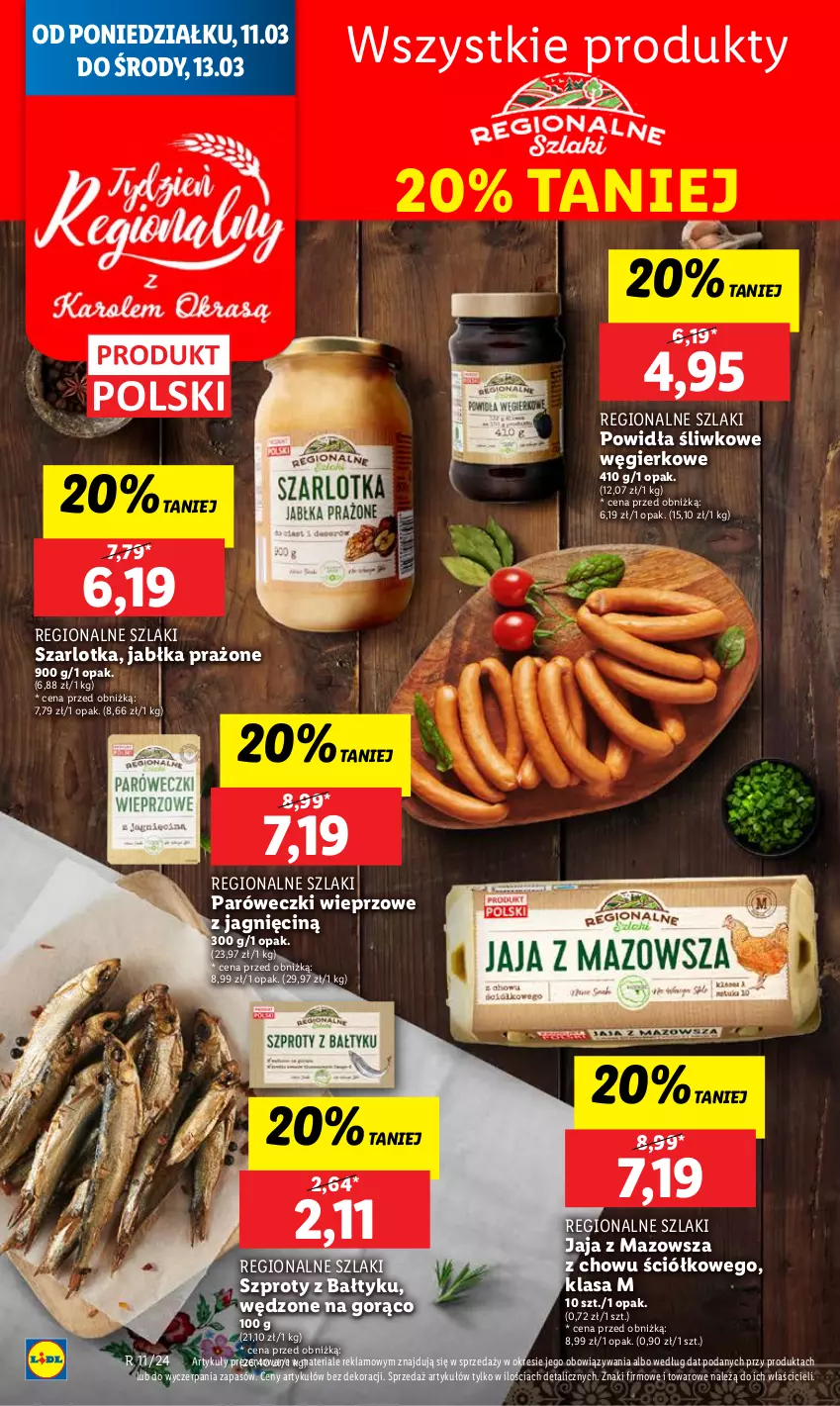 Gazetka promocyjna Lidl - GAZETKA - ważna 11.03 do 13.03.2024 - strona 20 - produkty: Jabłka, Jabłka prażone, Jaja, Szarlotka, Szprot