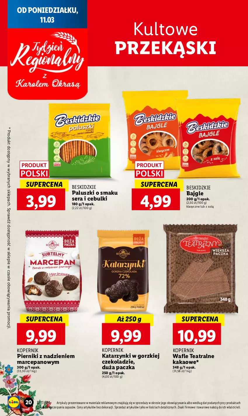 Gazetka promocyjna Lidl - GAZETKA - ważna 11.03 do 13.03.2024 - strona 24 - produkty: Bajgle, Beskidzki, Kakao, Piernik, Ser, Wafle