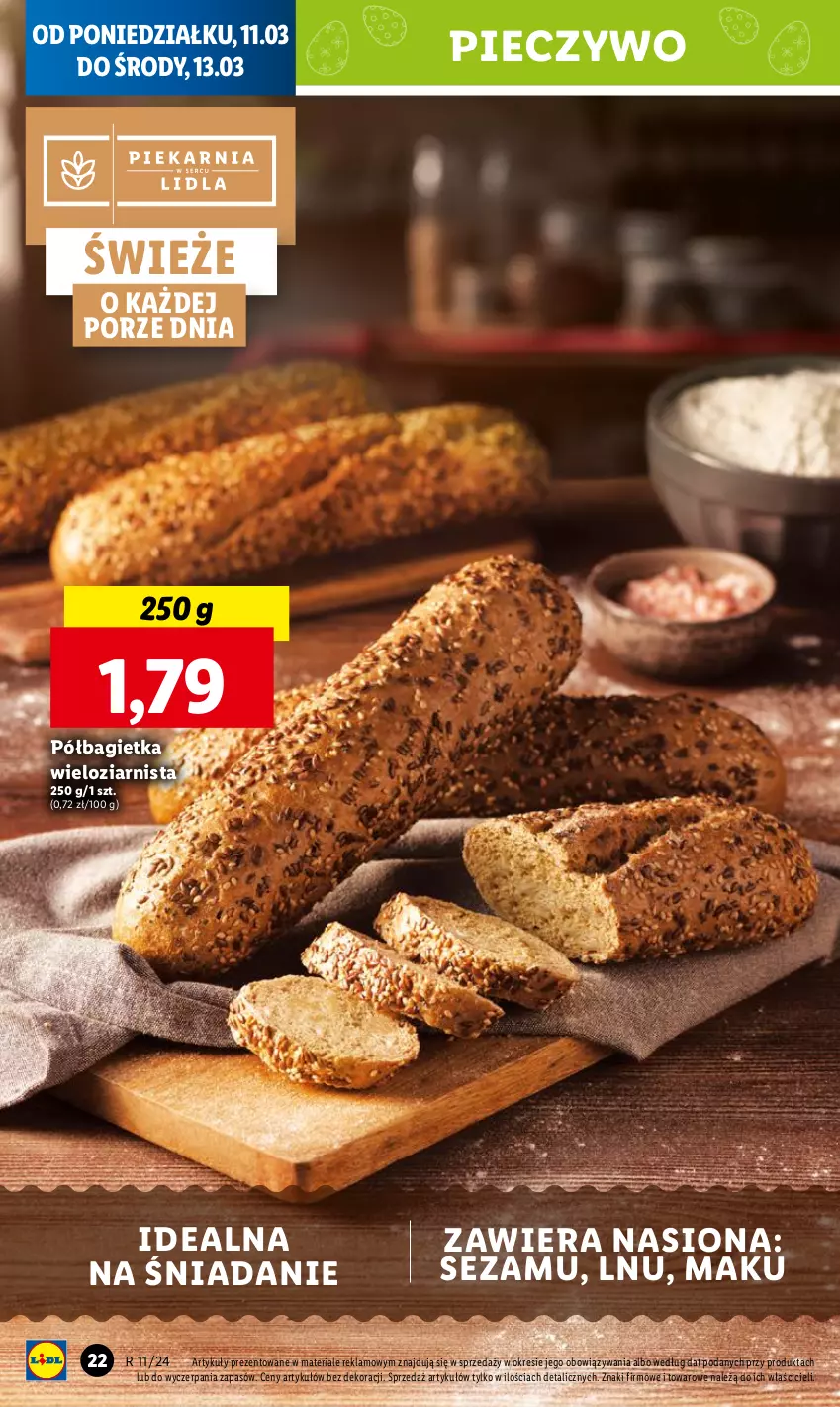 Gazetka promocyjna Lidl - GAZETKA - ważna 11.03 do 13.03.2024 - strona 28 - produkty: Bagietka, Piec, Pieczywo, Półbagietka, Por, Sezam