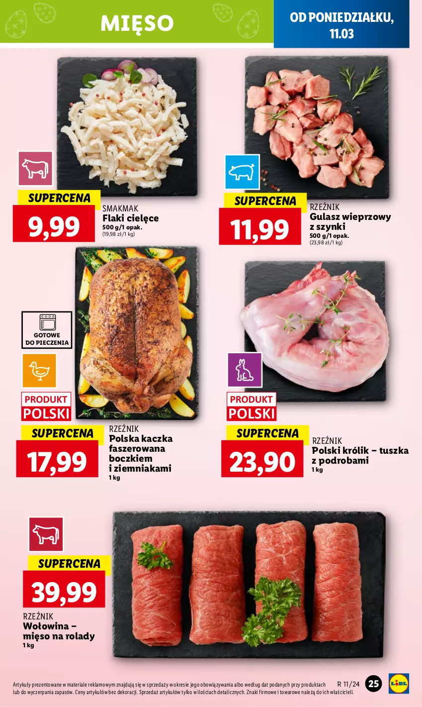 Gazetka promocyjna Lidl - GAZETKA - ważna 11.03 do 13.03.2024 - strona 31 - produkty: Fa, Flaki, Kaczka, Kaczka faszerowana, Królik, Mięso, Piec, Tusz, Wołowina