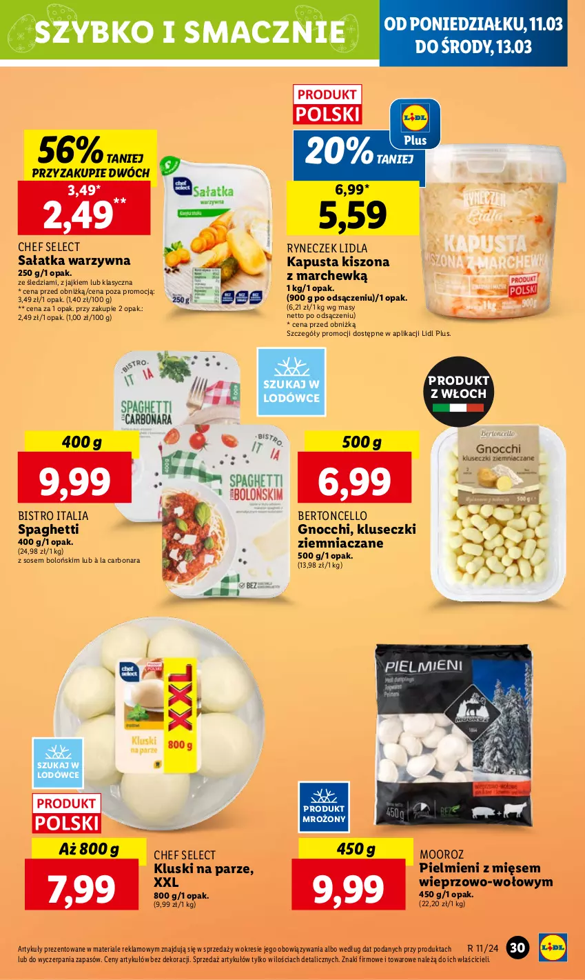 Gazetka promocyjna Lidl - GAZETKA - ważna 11.03 do 13.03.2024 - strona 35 - produkty: Gnocchi, Kluski na parze, Sałat, Sałatka, Sałatka warzywna, Sos, Spaghetti