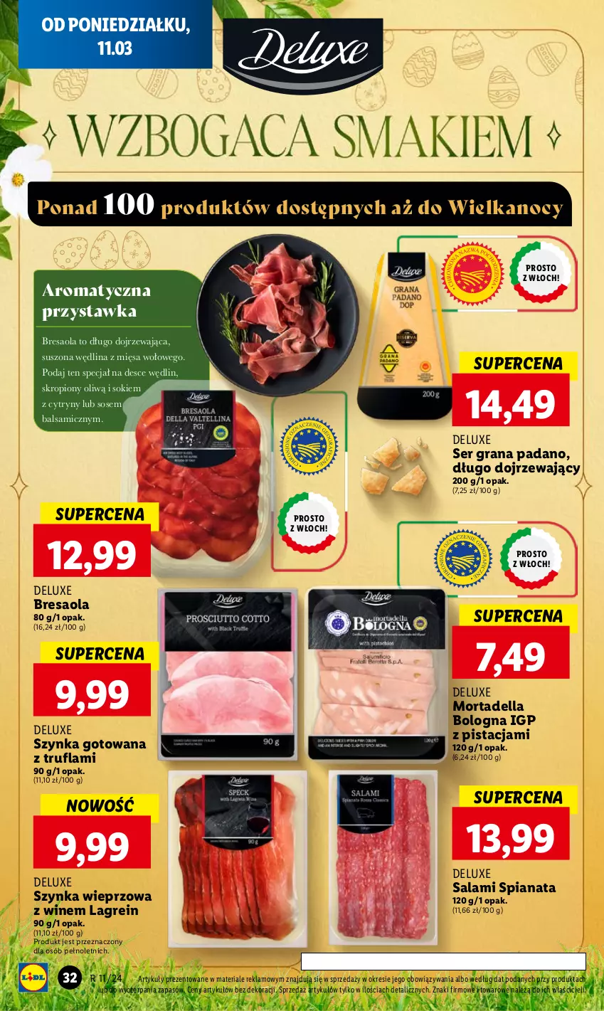 Gazetka promocyjna Lidl - GAZETKA - ważna 11.03 do 13.03.2024 - strona 40 - produkty: Bresaola, Cytryny, Dell, Gra, Mortadella, Salami, Ser, Sok, Sos, Szynka, Szynka wieprzowa, Wędlina