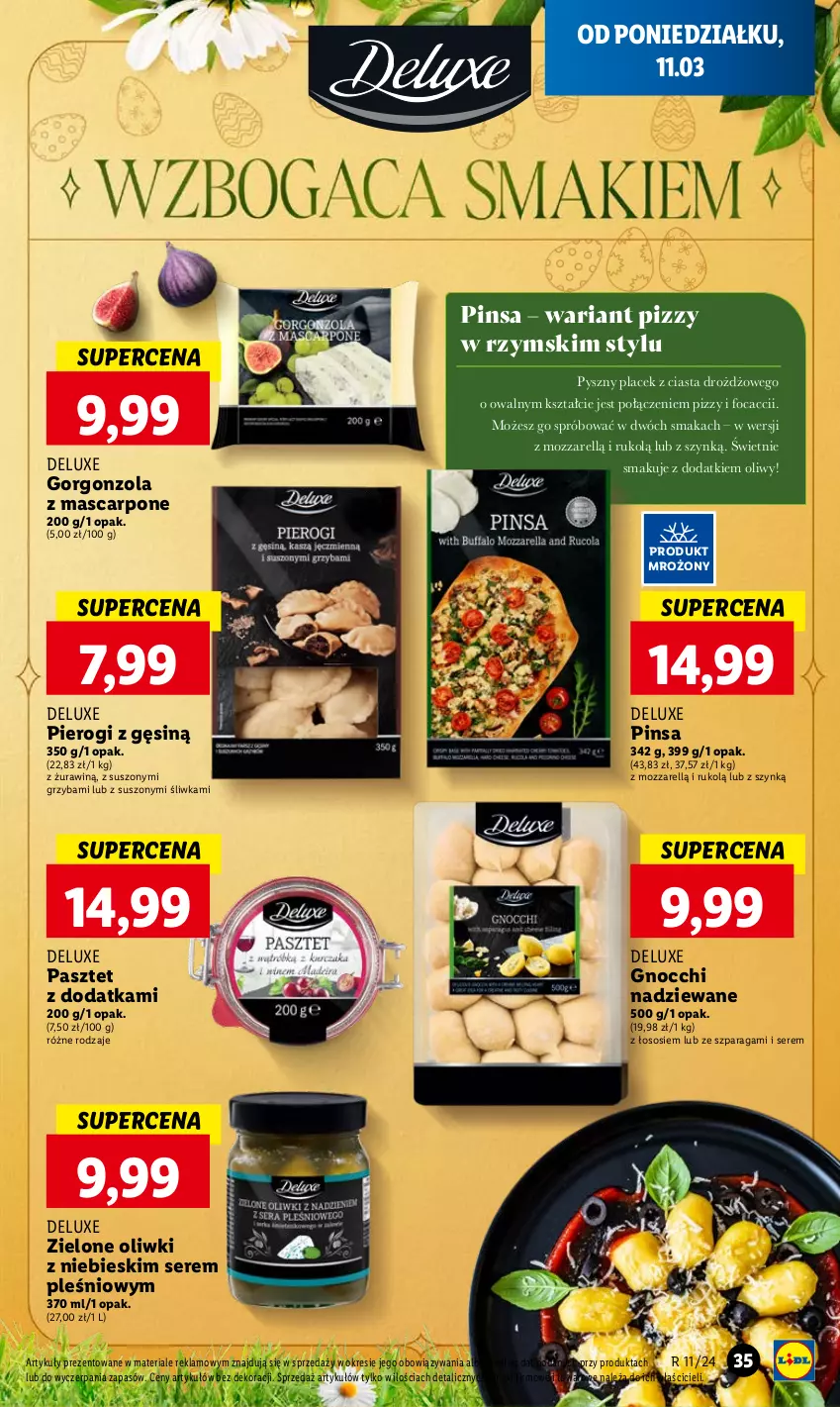 Gazetka promocyjna Lidl - GAZETKA - ważna 11.03 do 13.03.2024 - strona 43 - produkty: Gnocchi, Gorgonzola, Mascarpone, Oliwki, Pasztet, Pierogi, Ser, Sos