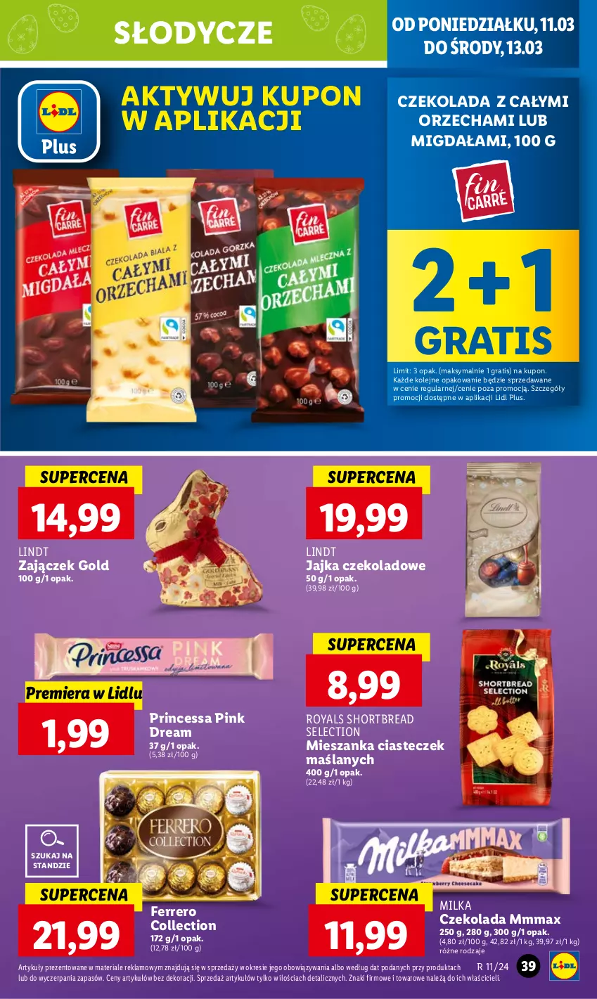 Gazetka promocyjna Lidl - GAZETKA - ważna 11.03 do 13.03.2024 - strona 47 - produkty: Czekolada, Ferrero, Gra, Lindt, Milka, Olej, Princessa